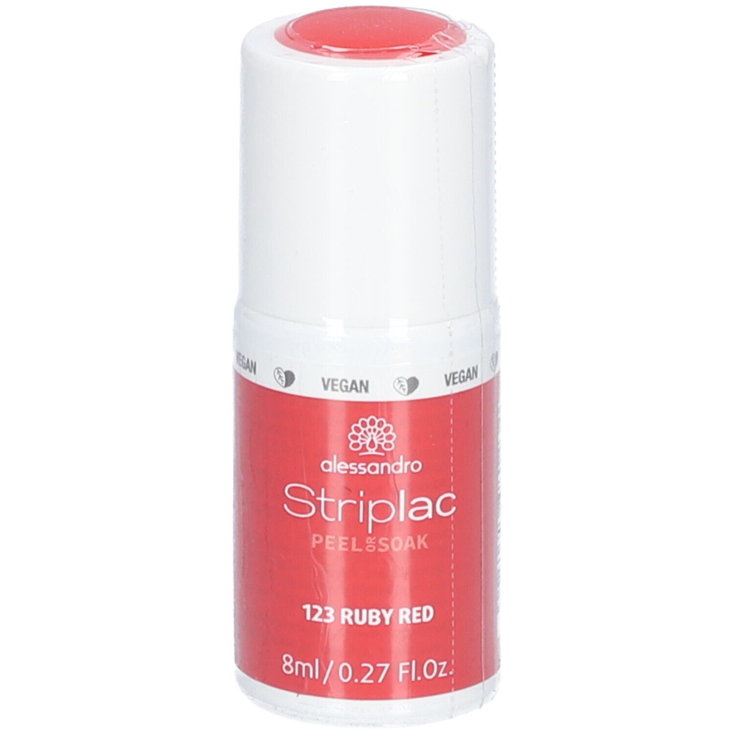 Alessandro International StripLac Peel or Soak 8 ml - 123 ruby red