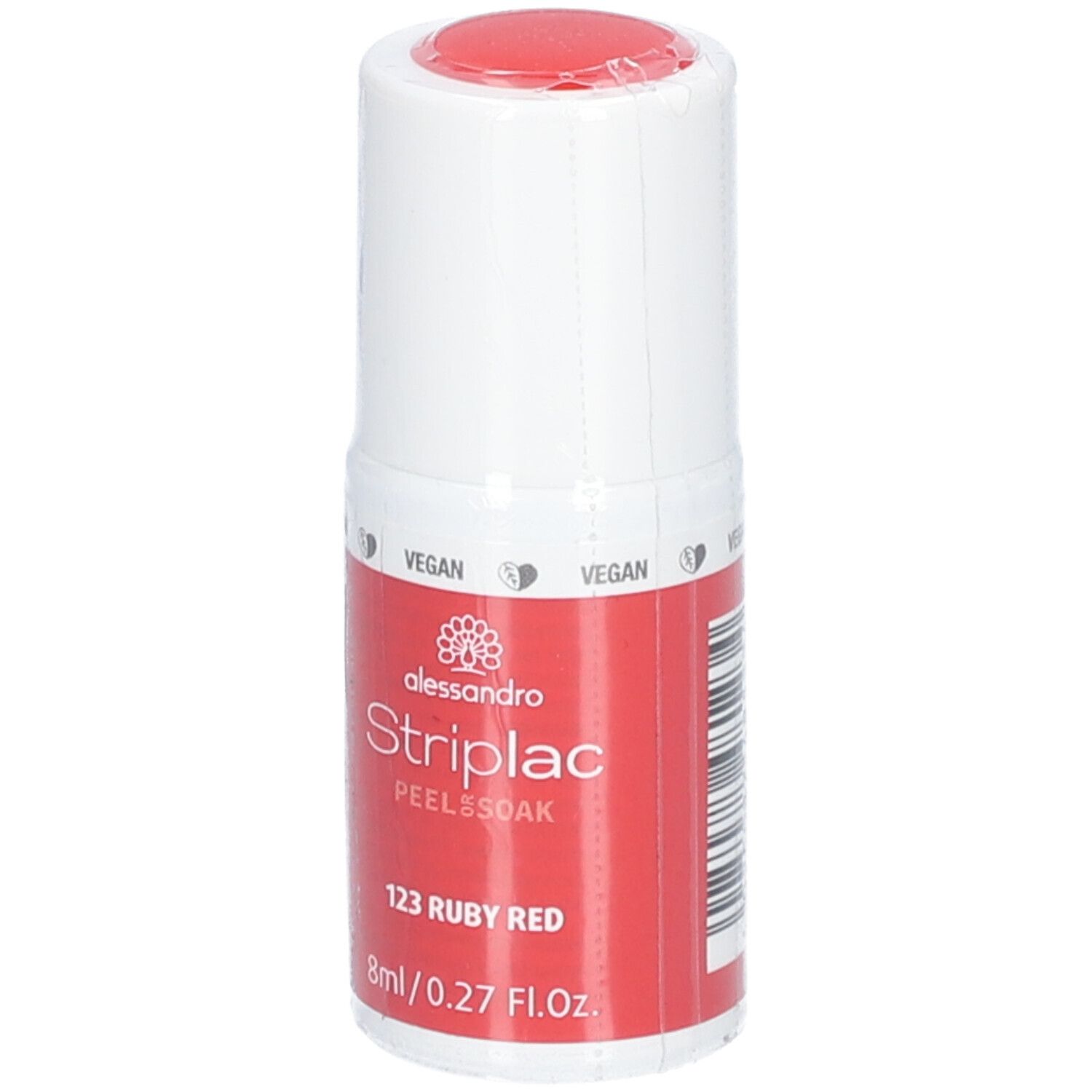 Alessandro International StripLac Peel or Soak 8 ml - 123 ruby red