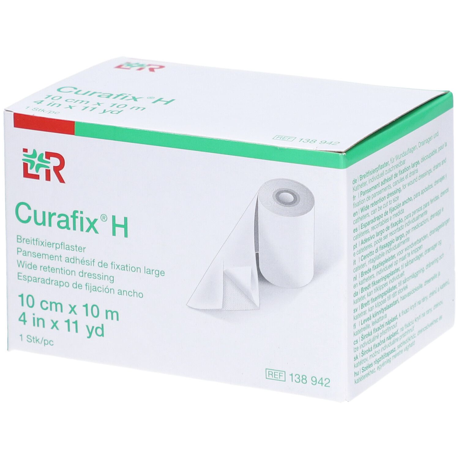 L&R Curafix®H Pansement adhésif de fixation large 10 cm x 10 m