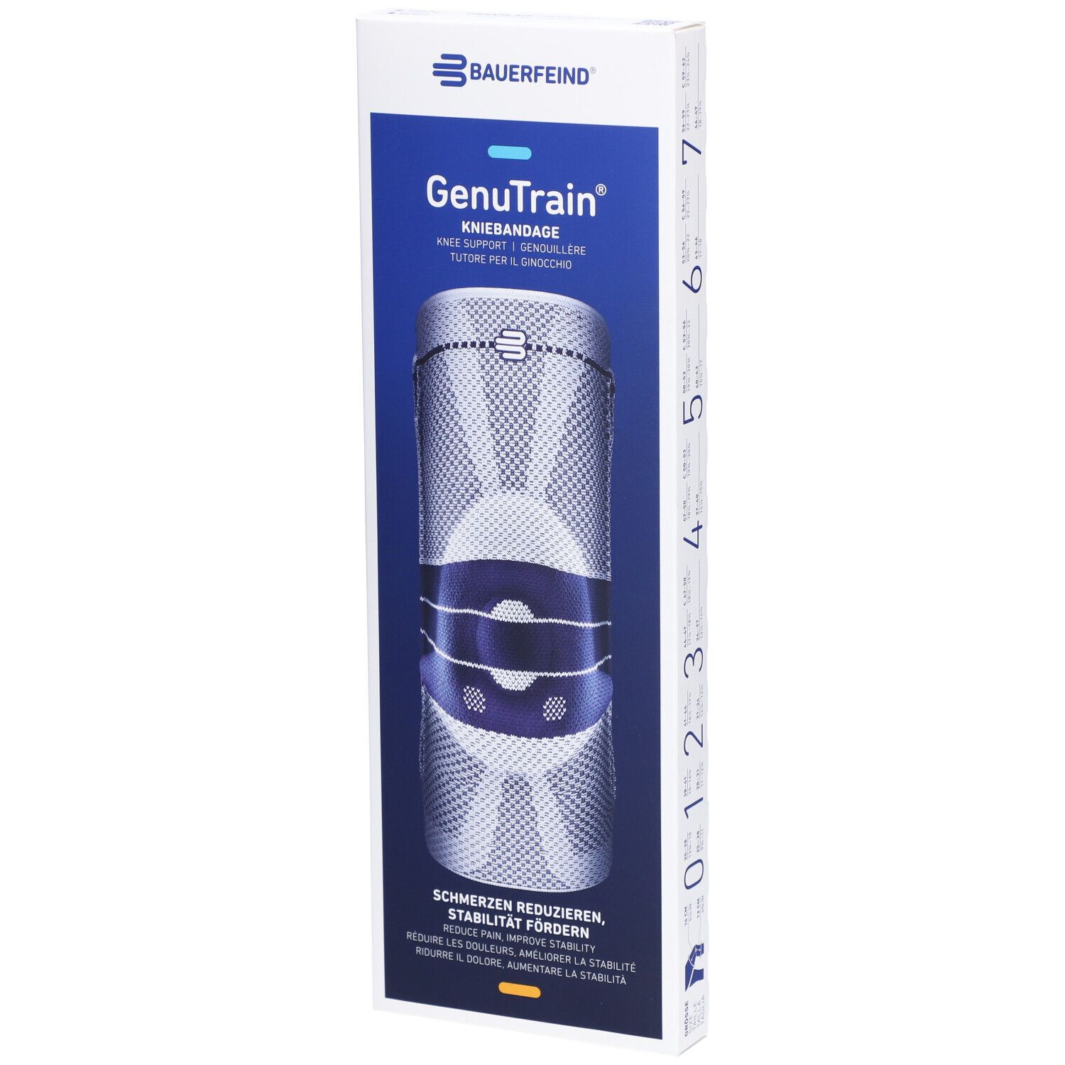 Bauerfeind® GenuTrain® Genouillère avec bord en silicone taille 4 titan