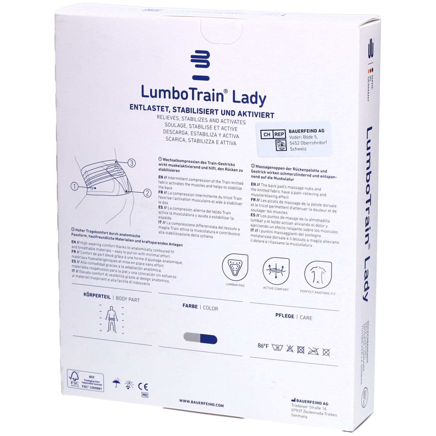 LUMBOTRAIN Lady Aktivbandage Größe 3 Titanium