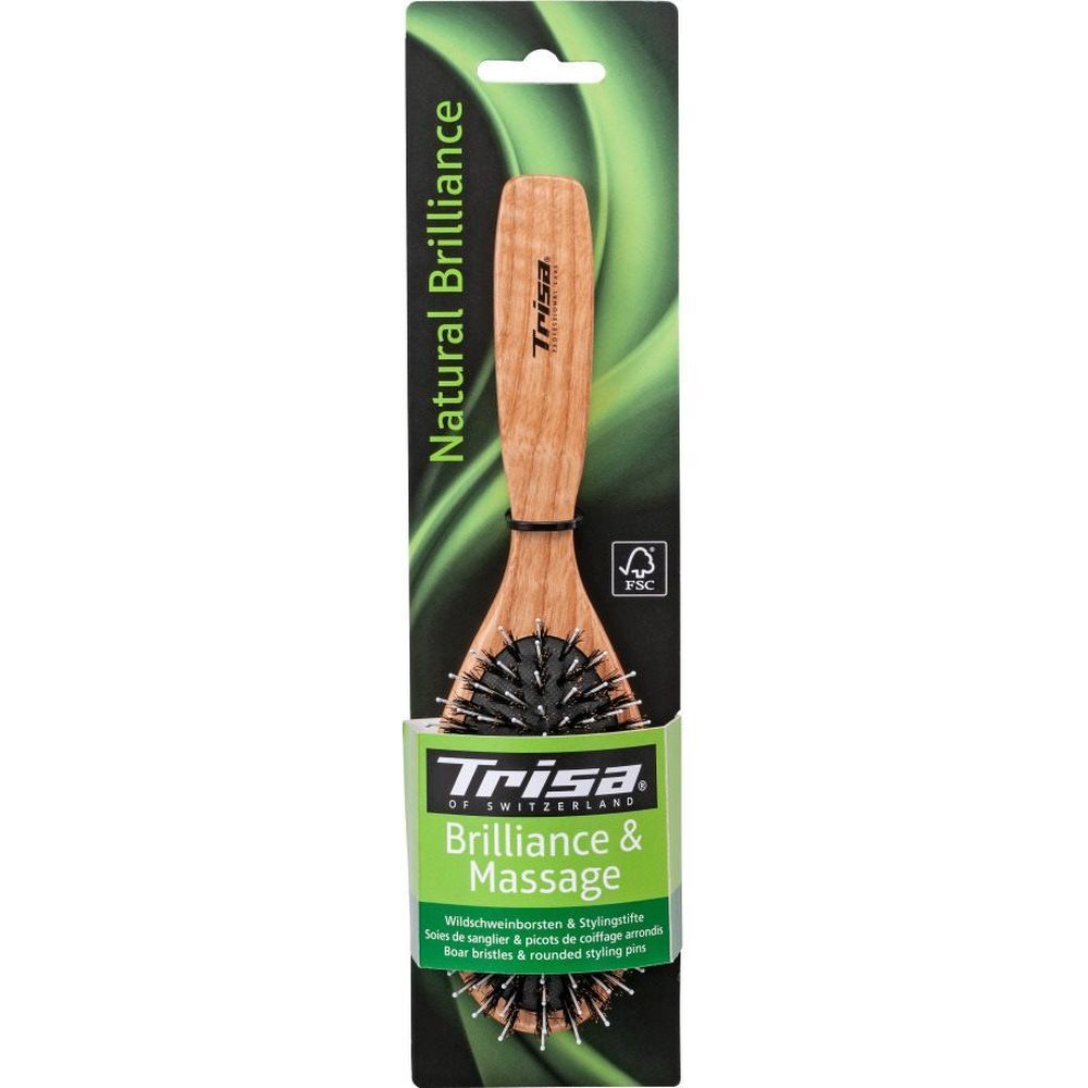 Trisa Natural Brillance Brosse pneumatique en poils de sangliers