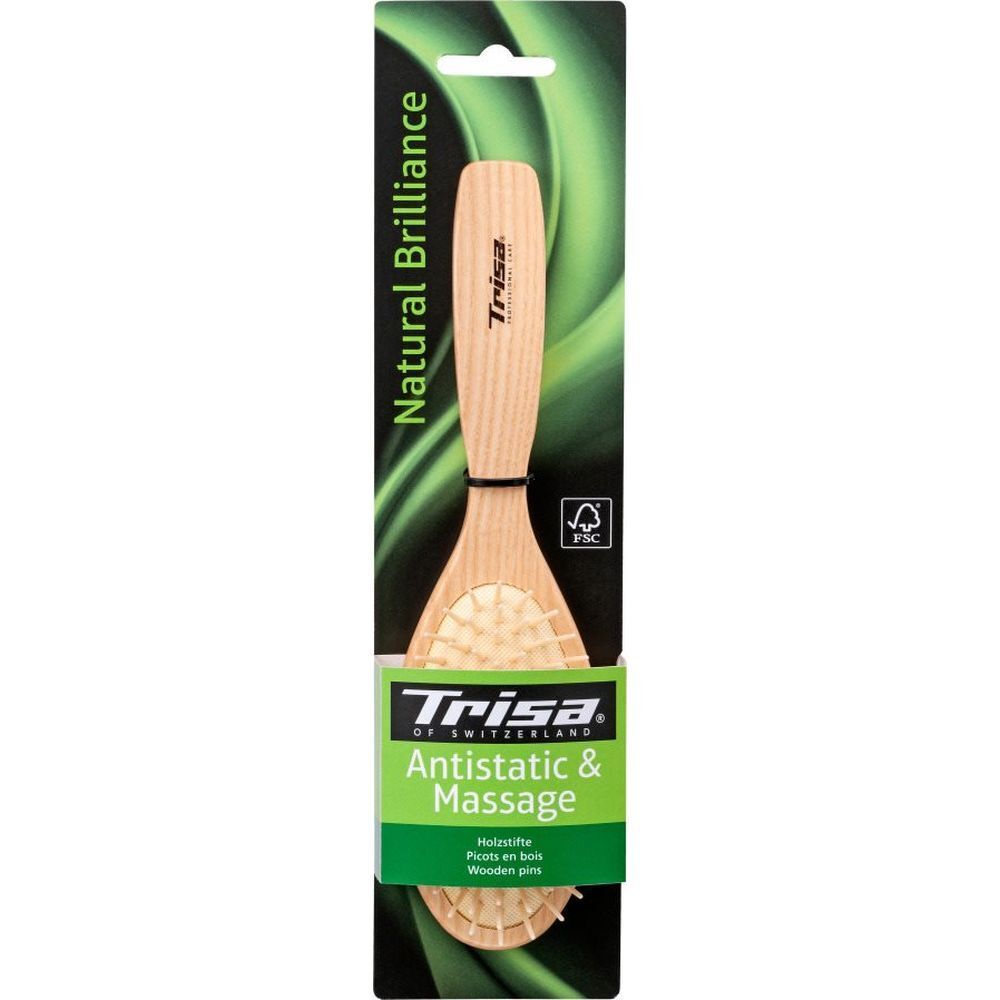 Trisa Natural Brillance Brosse pneumatique pics en bois