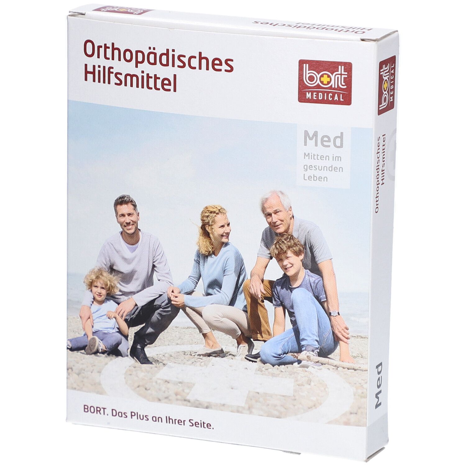 Verpackung mit Produktabbildung. Aufschrift: Orthopädisches Hilfsmittel, bort MEDICAL, Med.