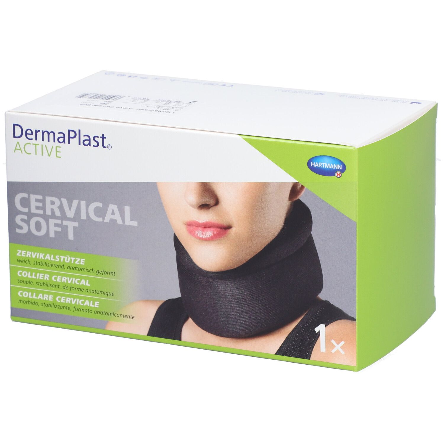 Emballage Dermaplast Active Cervical Soft. Femme avec minerve. 1x.