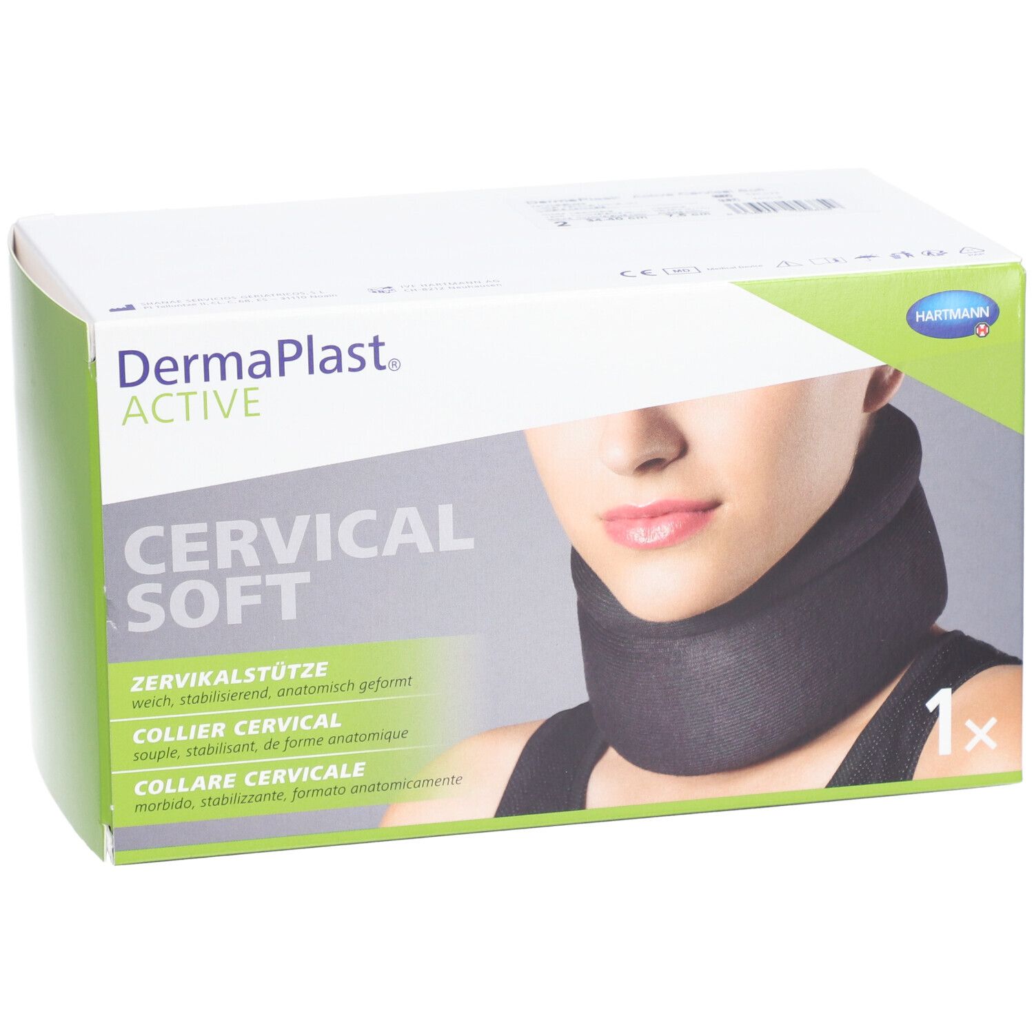 Emballage Dermaplast Active Cervical Soft. Femme avec minerve. 1x.