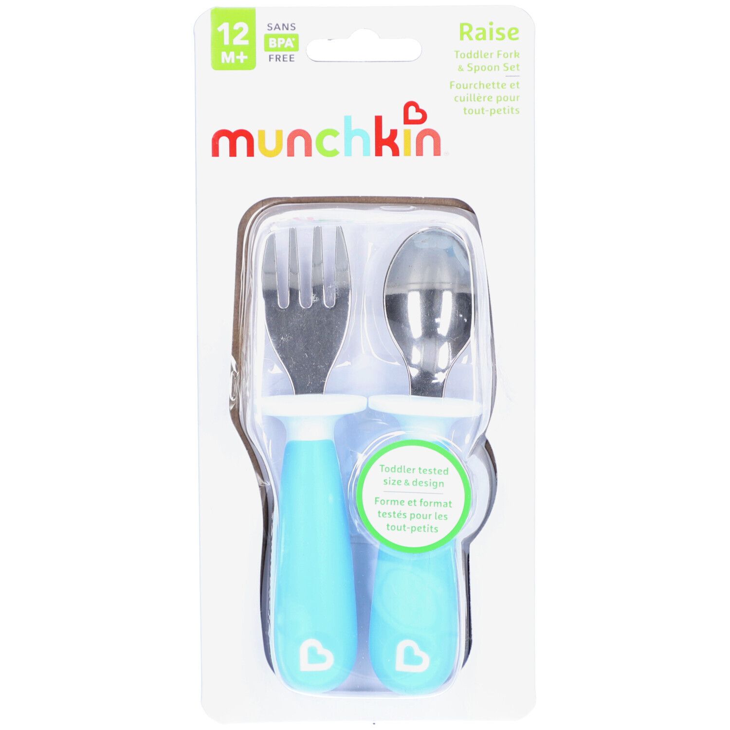 Munchkin Raise Cuillère et fourchette en acier inoxydable 2 pcs