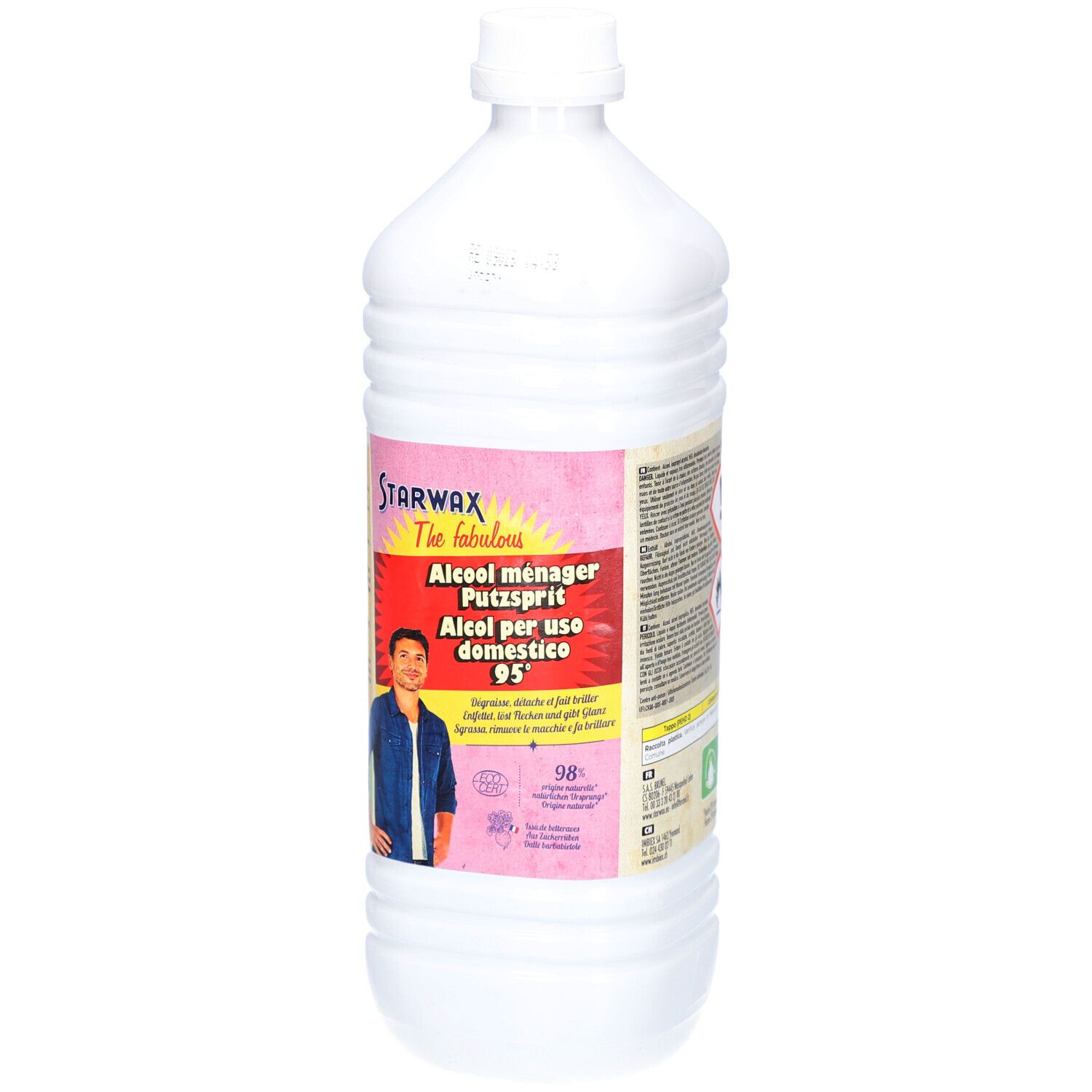 Starwax Alcool ménager Putzsprit 95% in weißer Kunststoffflasche.