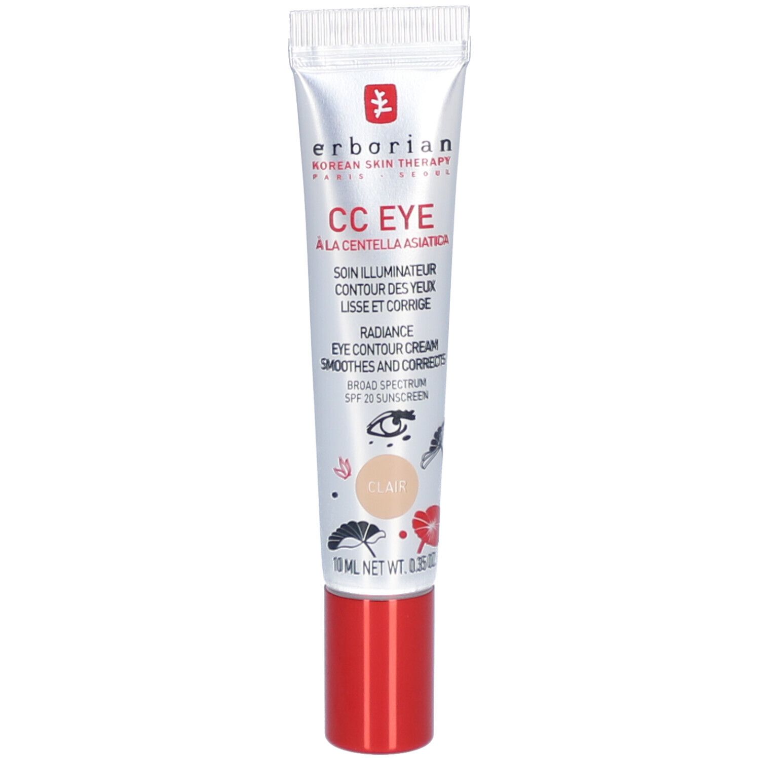 Erborian CC Eye Clair Tube mit rotem Deckel, 10 ml.