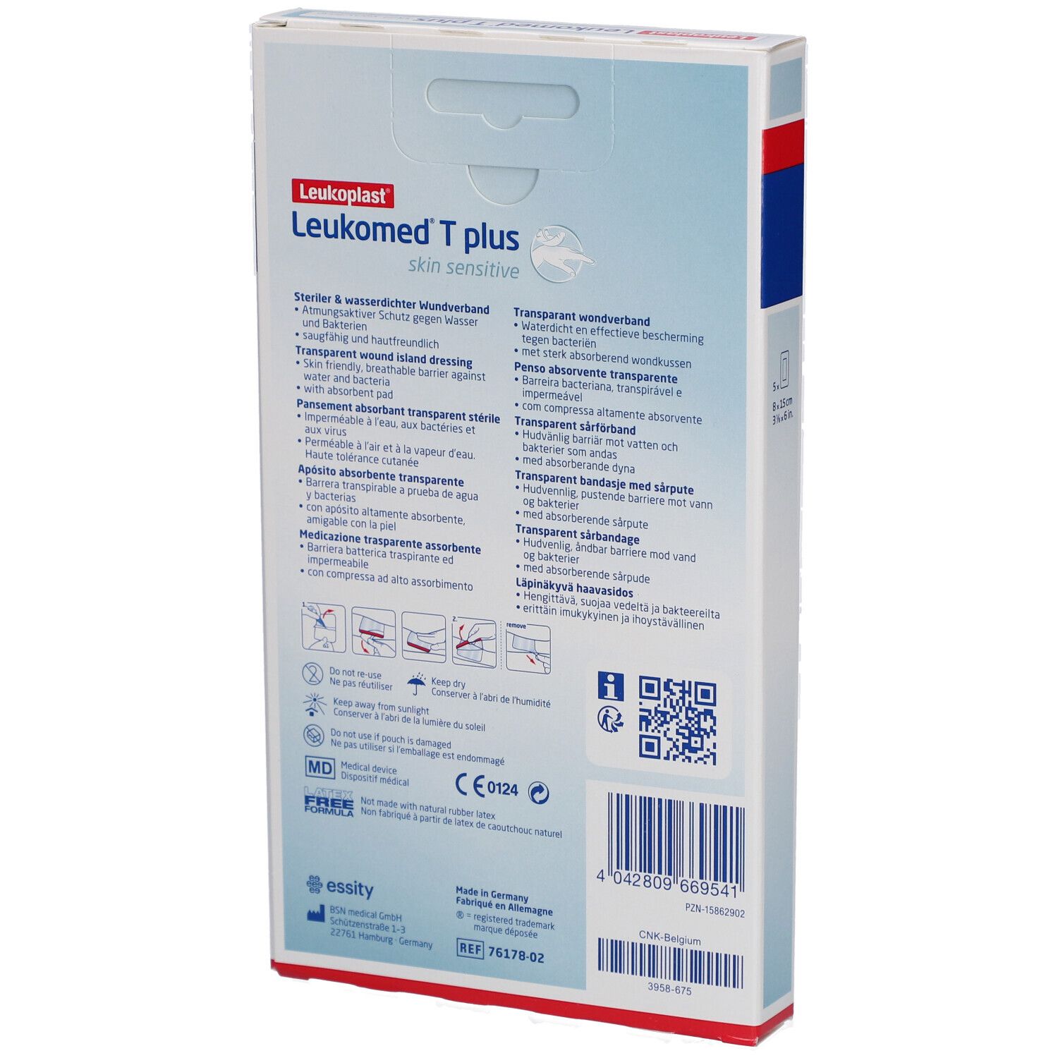 Rückseite der Verpackung mit Produktinformationen und QR-Code. Logo und Produktname sichtbar.