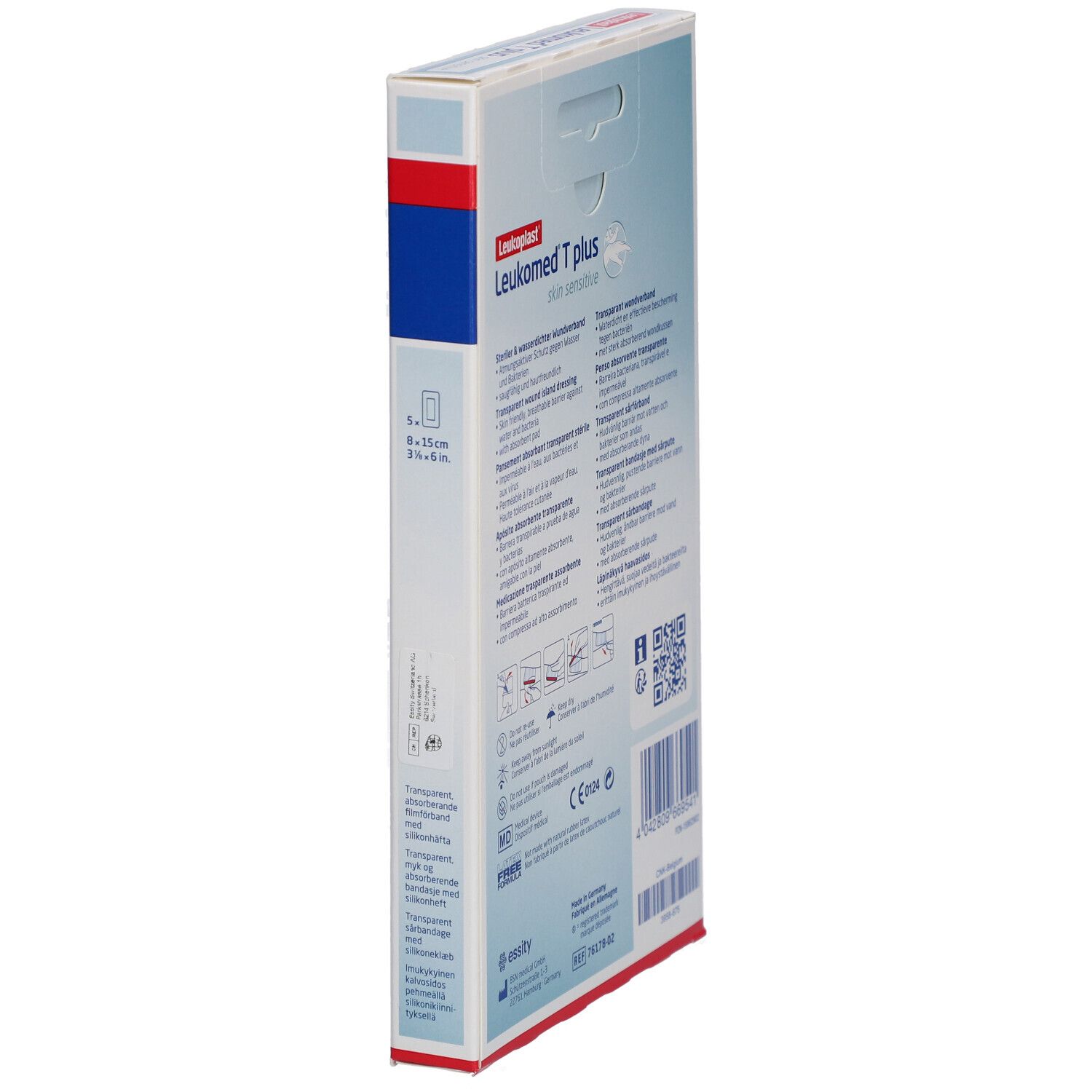 Schrägansicht der Verpackung mit Produktinformationen. Logo und Produktname deutlich sichtbar.