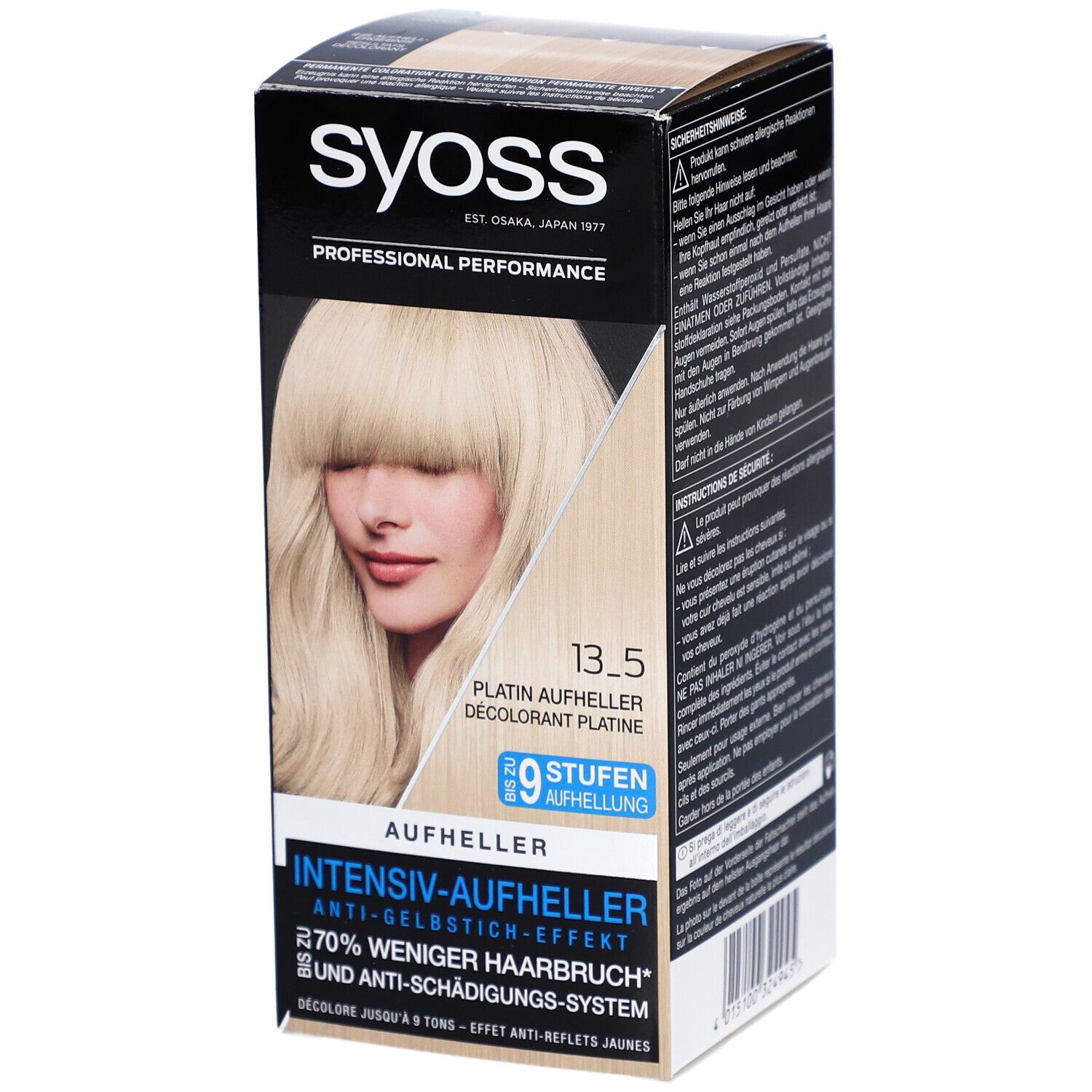 Eclaircissant pour cheveux Syoss® 13_5 Platin - Blond intense, froid, sans reflets jaunes
