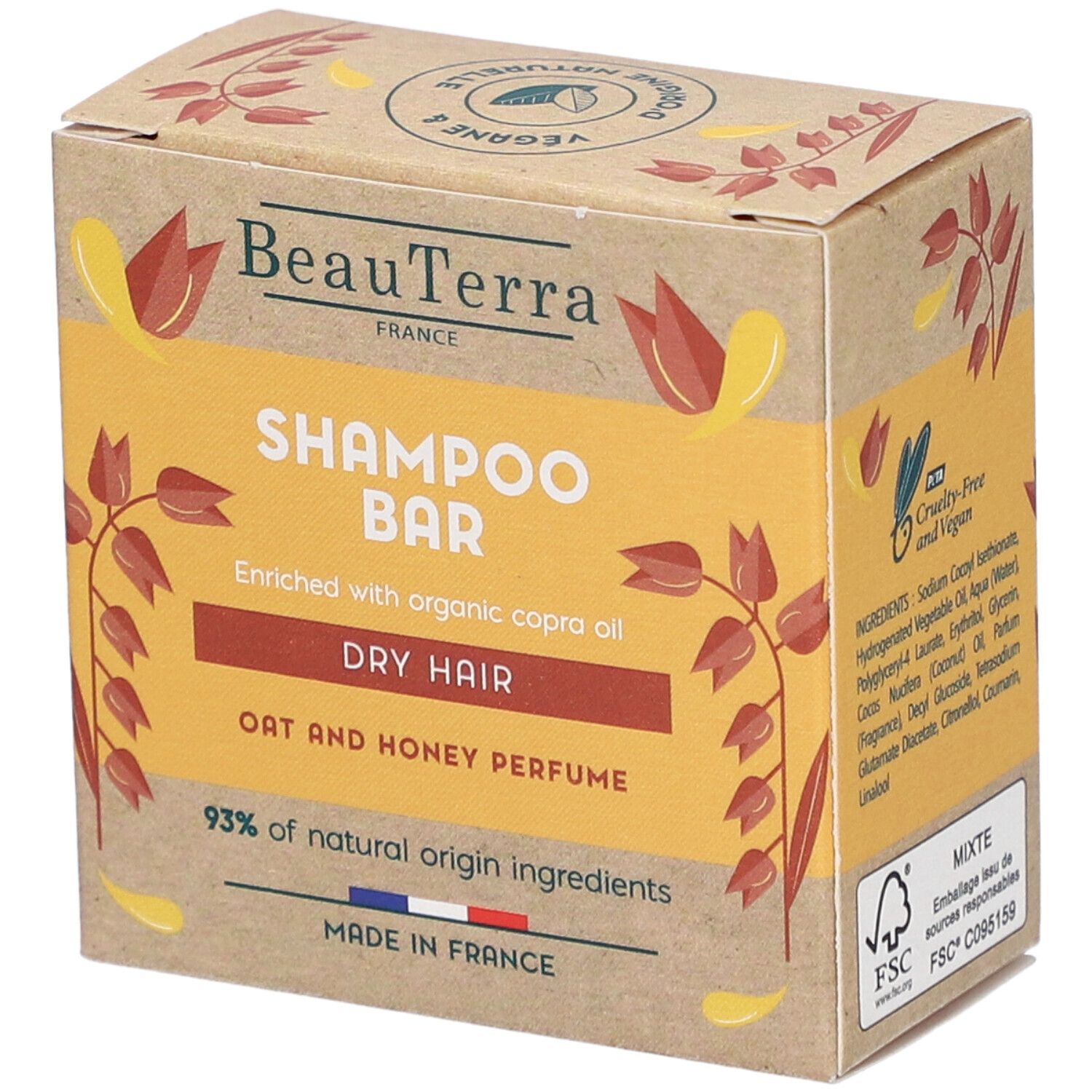 Beauterra Festes Shampoo trocken beschäd Haar 75 g