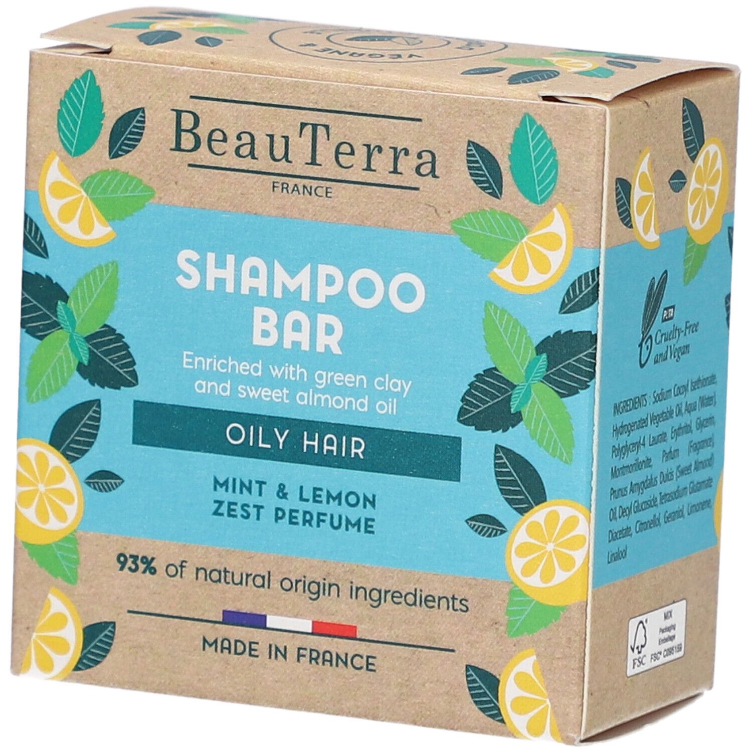 Beauterra Festes Shampoo fettiges Haar 75 g
