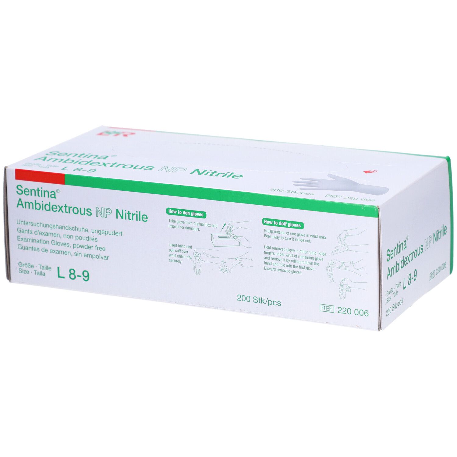 Sentina Ambidextrous L 8-9 Nitrile non poudré