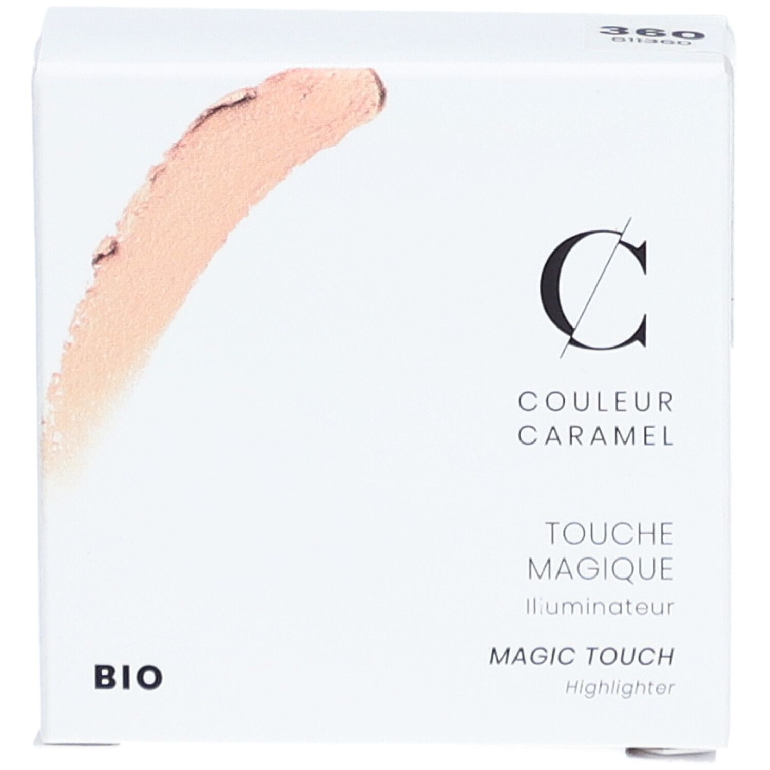 Weiße Verpackung mit Produktabbildung und Schriftzug COULEUR CARAMEL. BIO-Logo sichtbar.