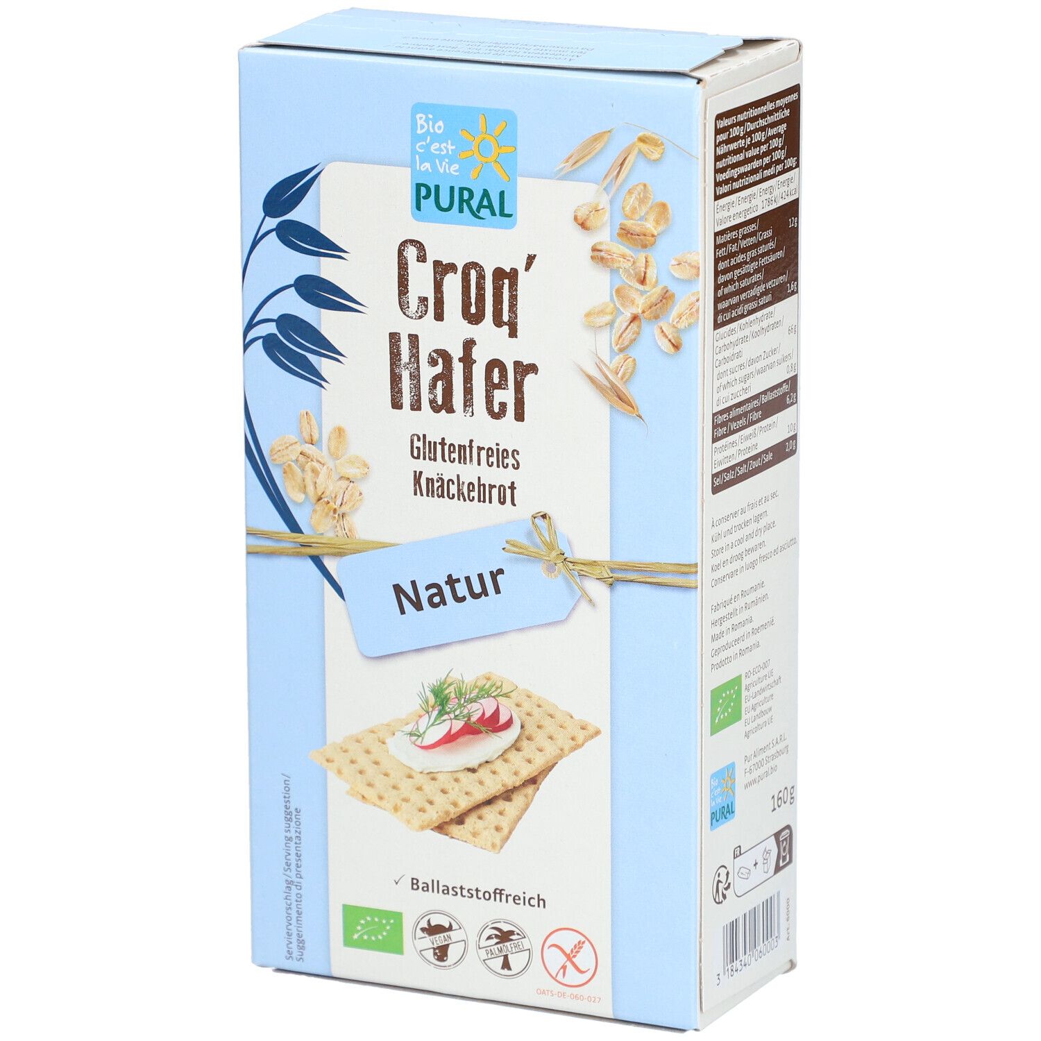 Pural Croq'Hafer Natur glutenfrei 160 g Futter