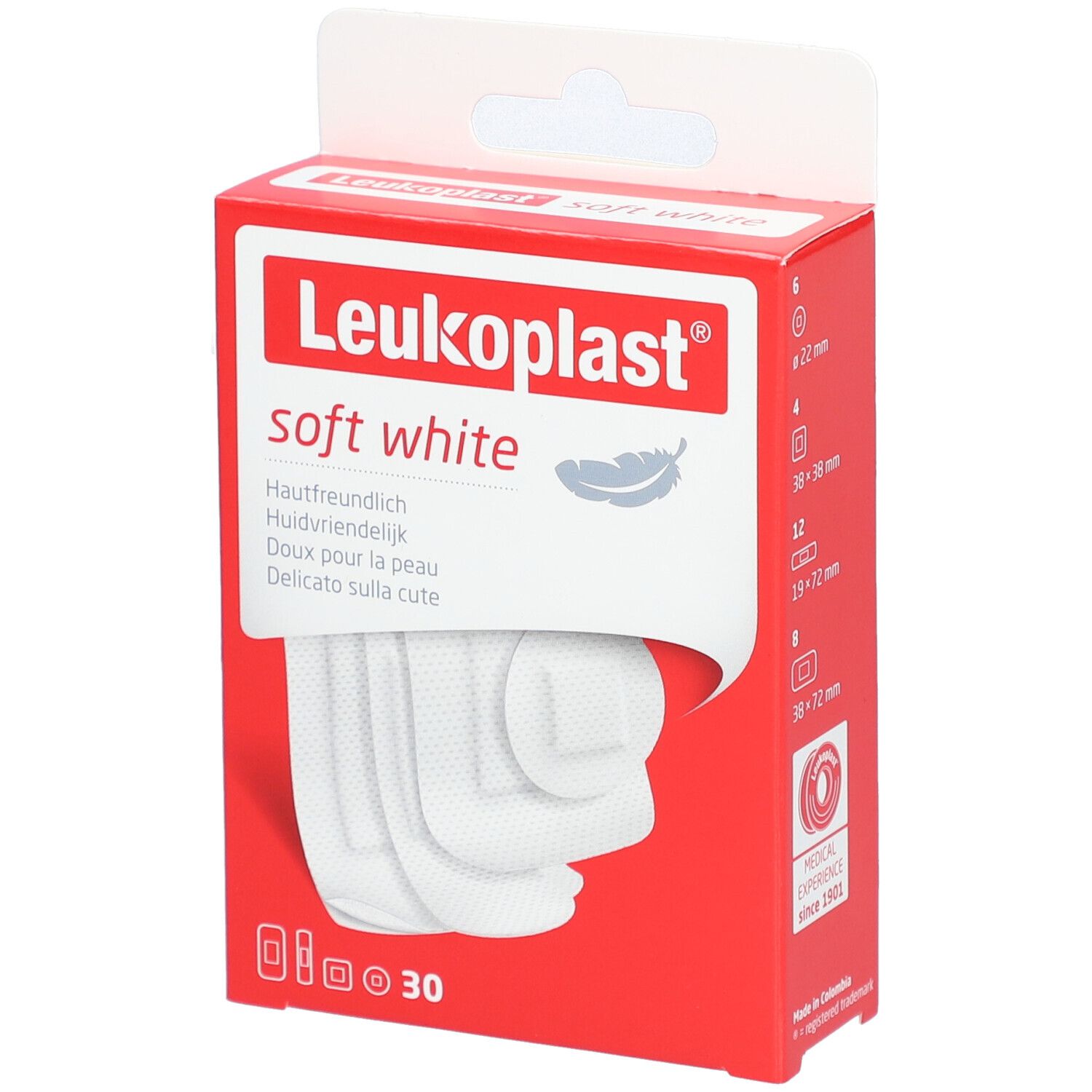 Leukoplast® Soft White - Pansement doux pour la peau - 4 tailles