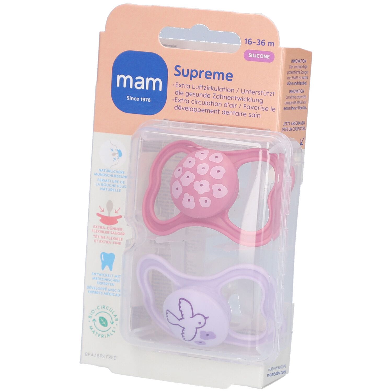 Mam Sucettes Supreme Silikon 16-36 Monate
