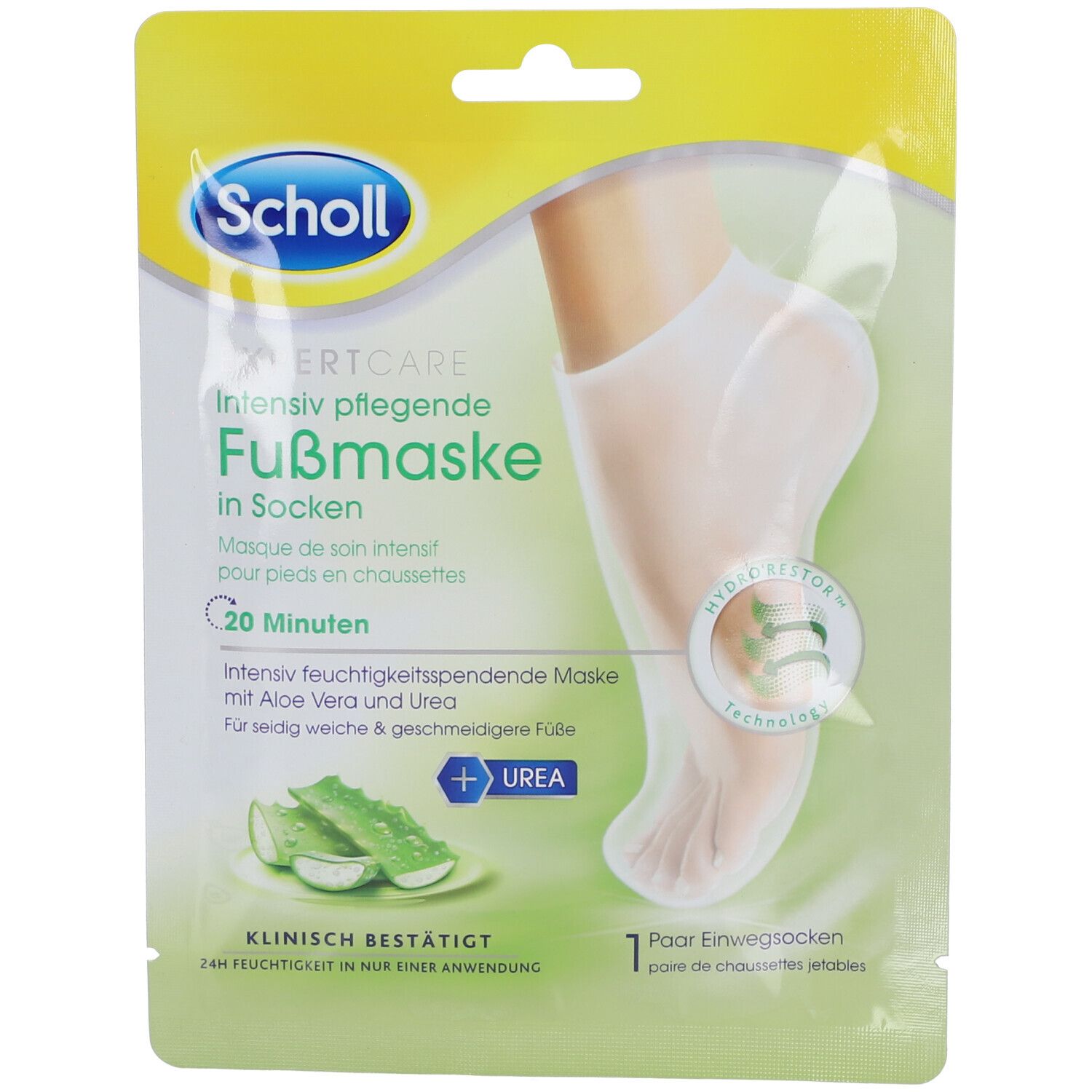 Scholl Intens pflegende Fussmaske Aloe Vera 1 Paar 2 St Maske
