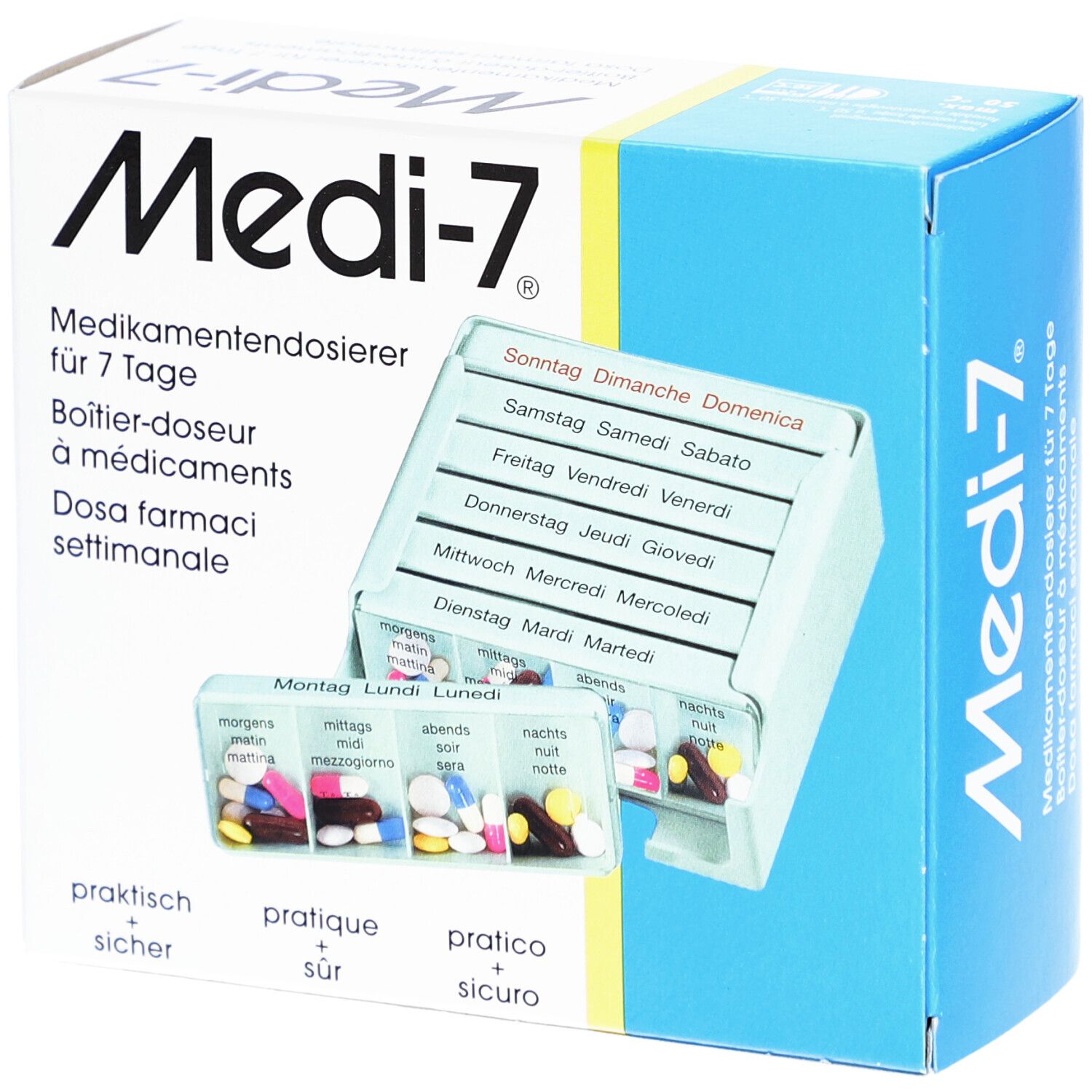 Medi-7® Boîtier-doseur à médicaments semainier - turquoise
