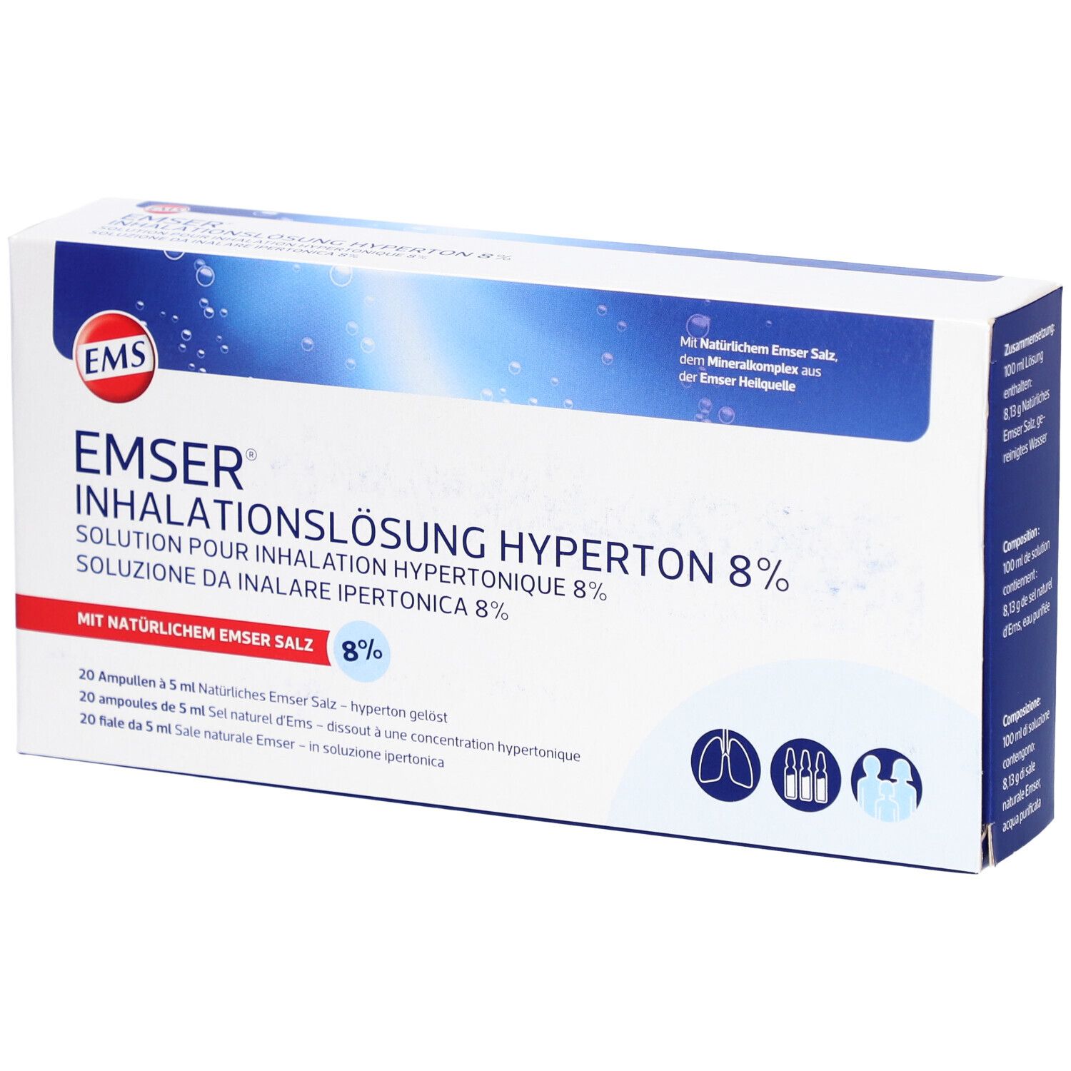 Emser Solution pour inhalation 8 % hypertonique