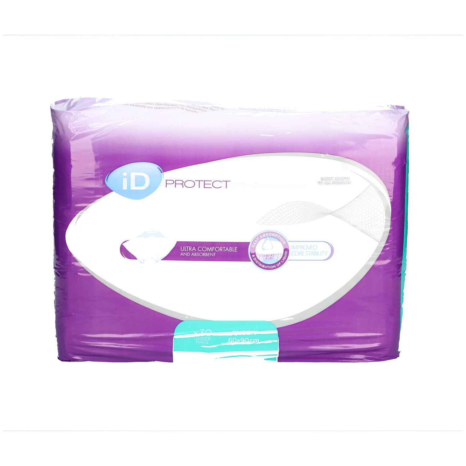 iD Protect Verpackung. Lila und weiß. Produktlogo und Produktbezeichnung.