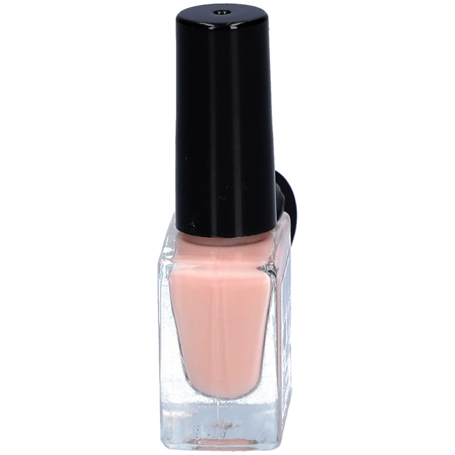 Nagellackflasche, hellrosa, mit schwarzem Deckel. Marke: alessandro, [hy'br'id] Soul Gel Polish. Nude Elegance/02.