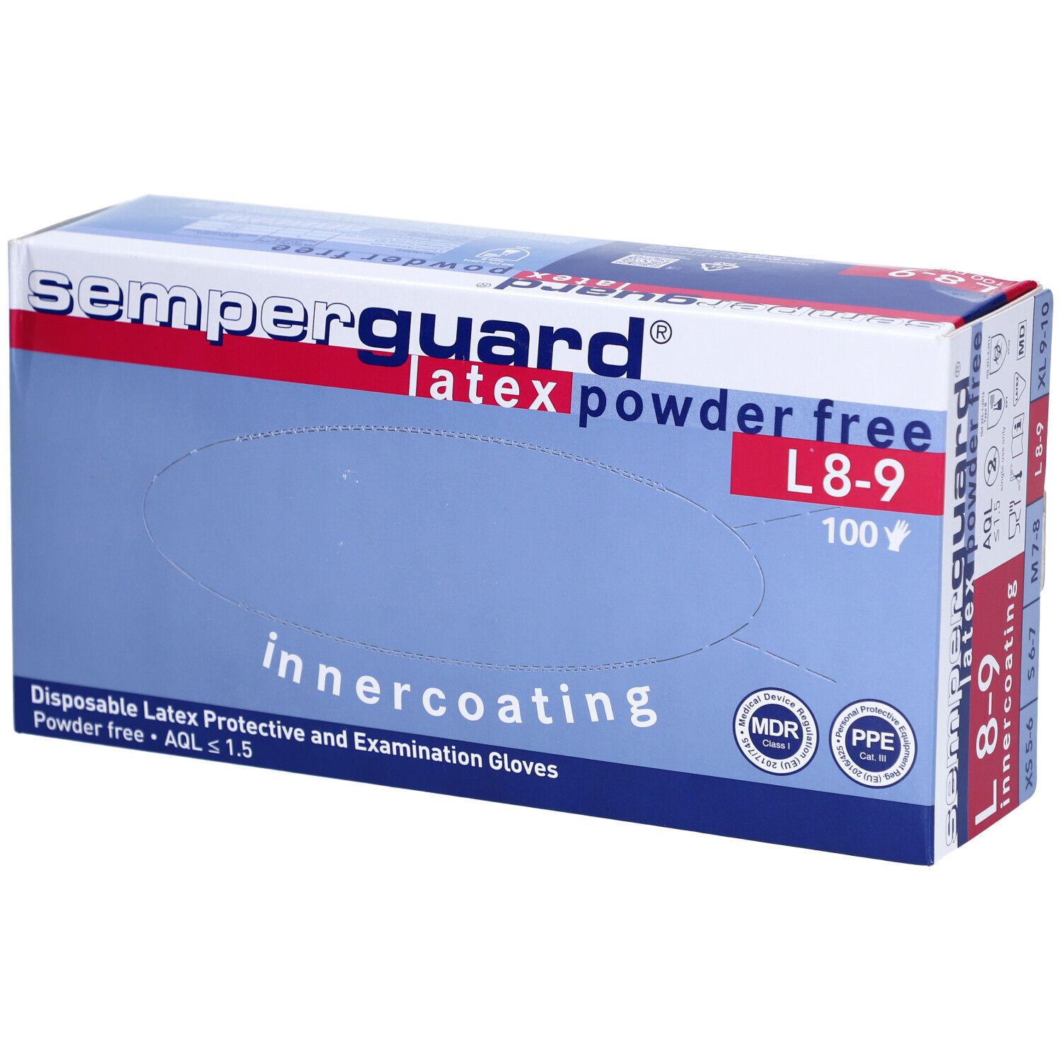 Semperguard Gants en latex sans poudre taille L 8-9