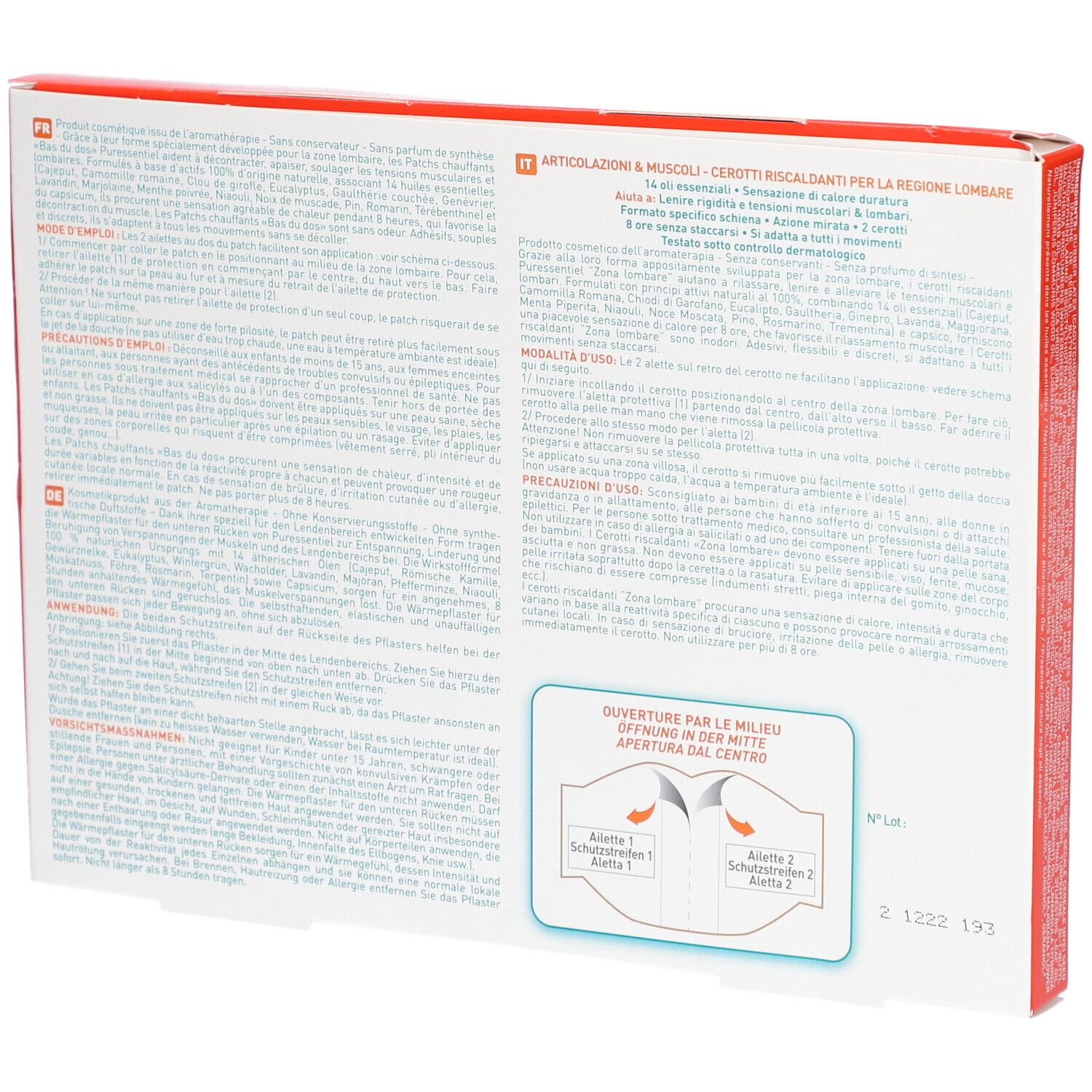 Puressentiel Articulations & Muscles - Patch chauffant bas du dos