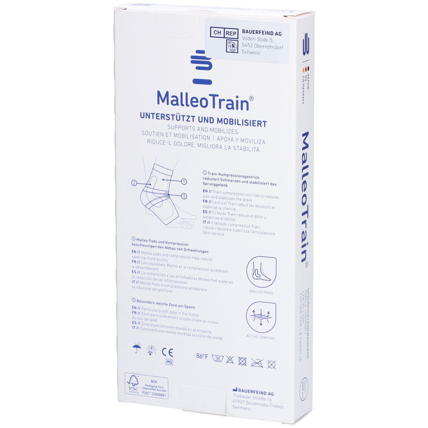 MALLEOTRAIN Sprunggelenkbandage Größe 3 links Titanium