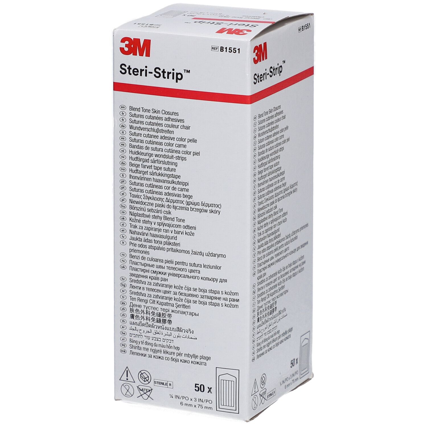 3M Steri-Strip™ Steriles selbstklebendes Hautnahtmaterial 6 x 75 mm Weiß