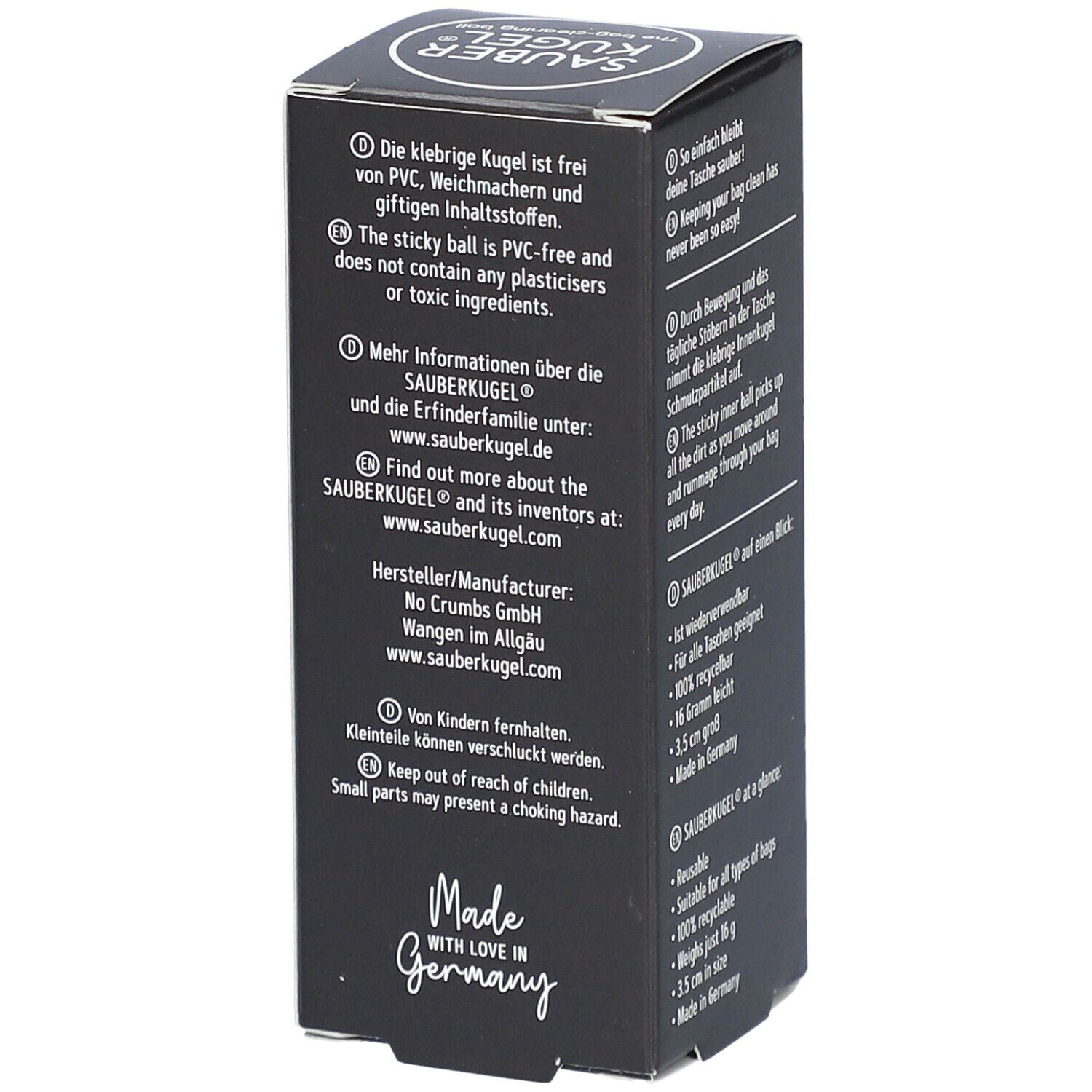 Sauberkugel® Balle nettoyante de sac noir