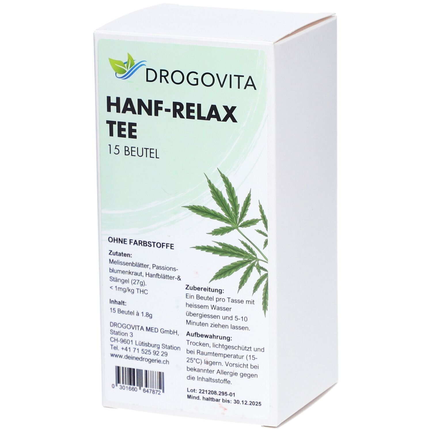 Drogovita Thé relaxant au chanvre