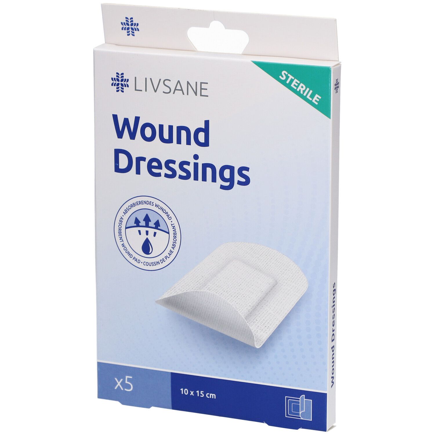 Livsane Sterile Wound Dressings 10x15cm 5 Stk St Pflaster