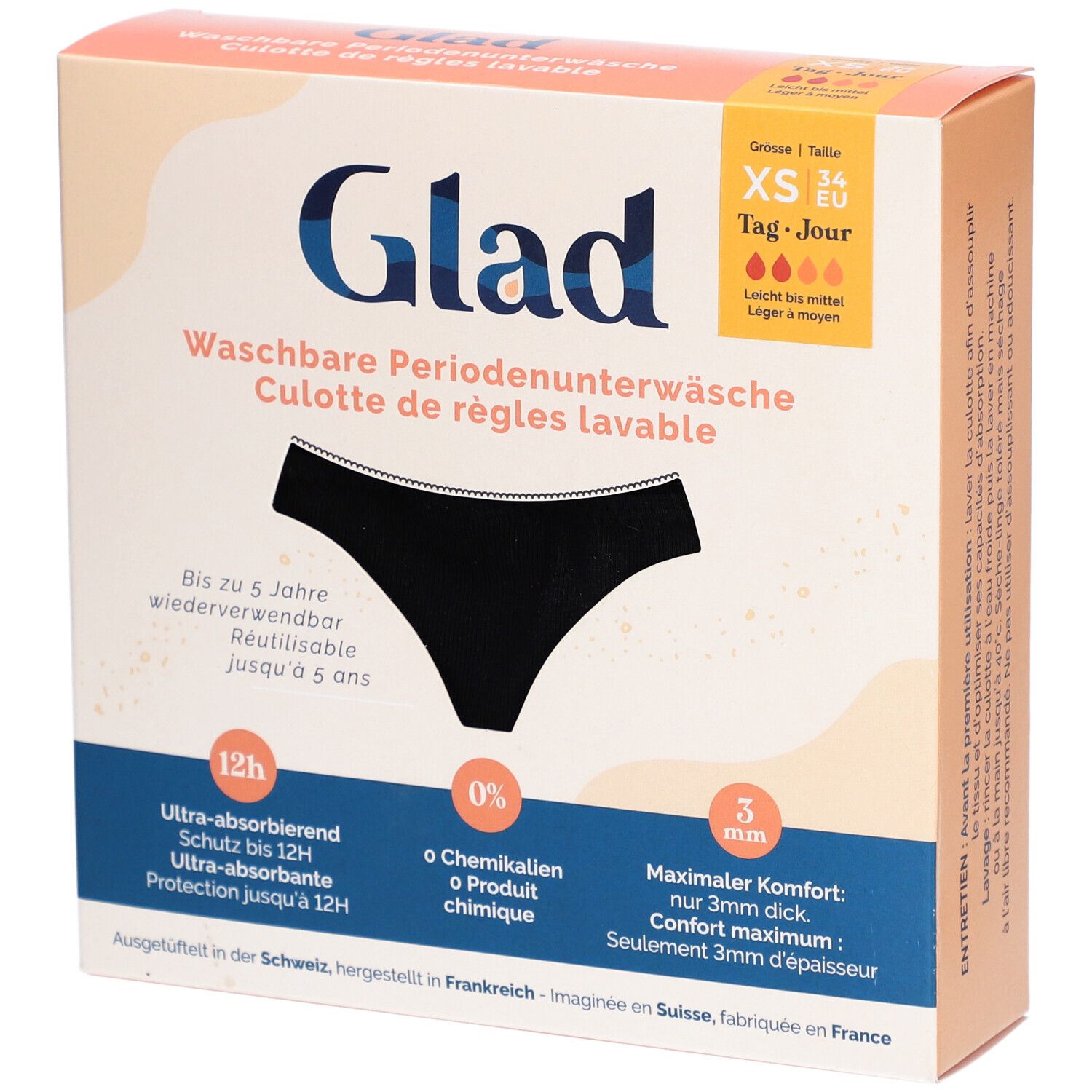 Glad Tag sous-vêtement périodique XS léger