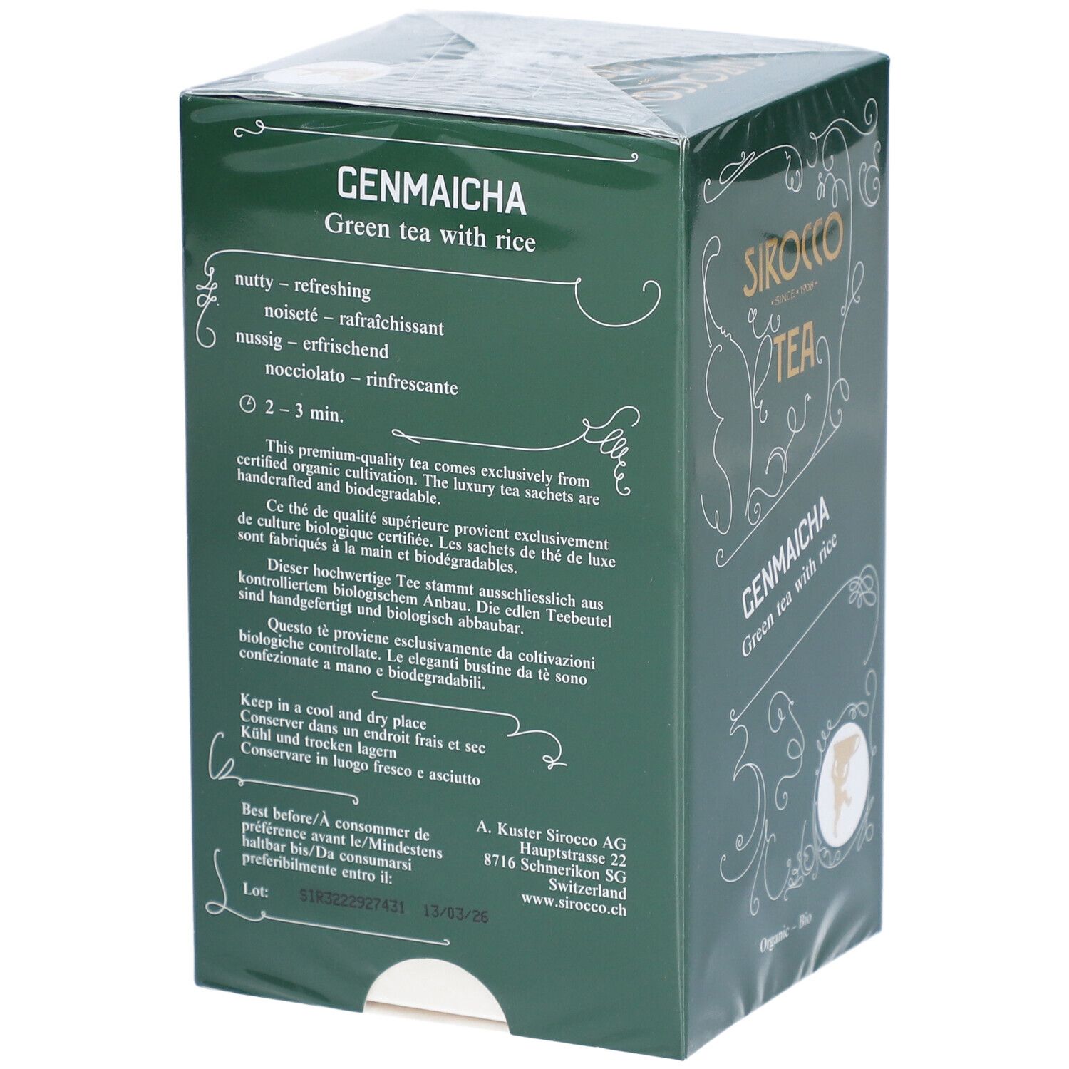 Sirocco Bio Tee Genmaicha Grüntee mit geröstetem Reis