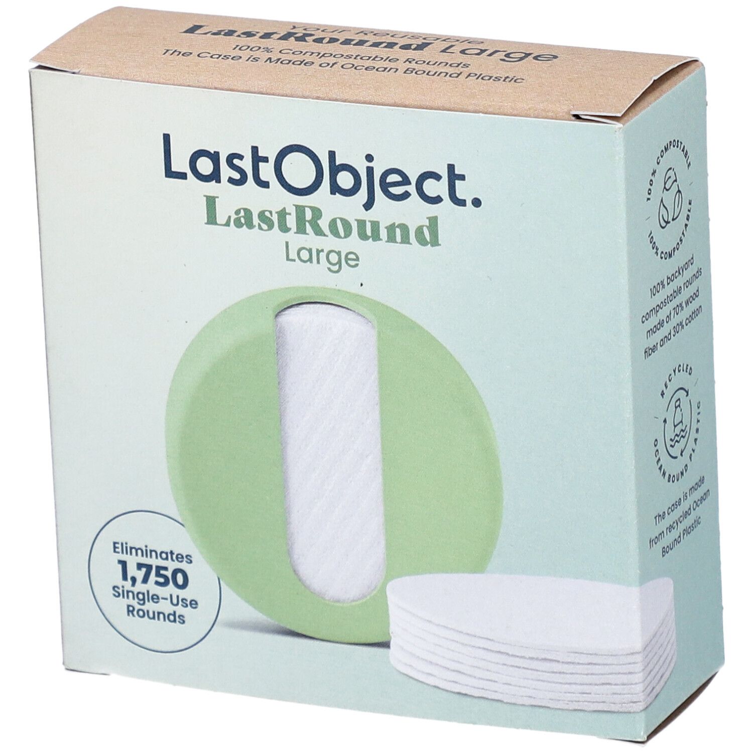 Lastround Wiederverwendbare Wattepads breit grün