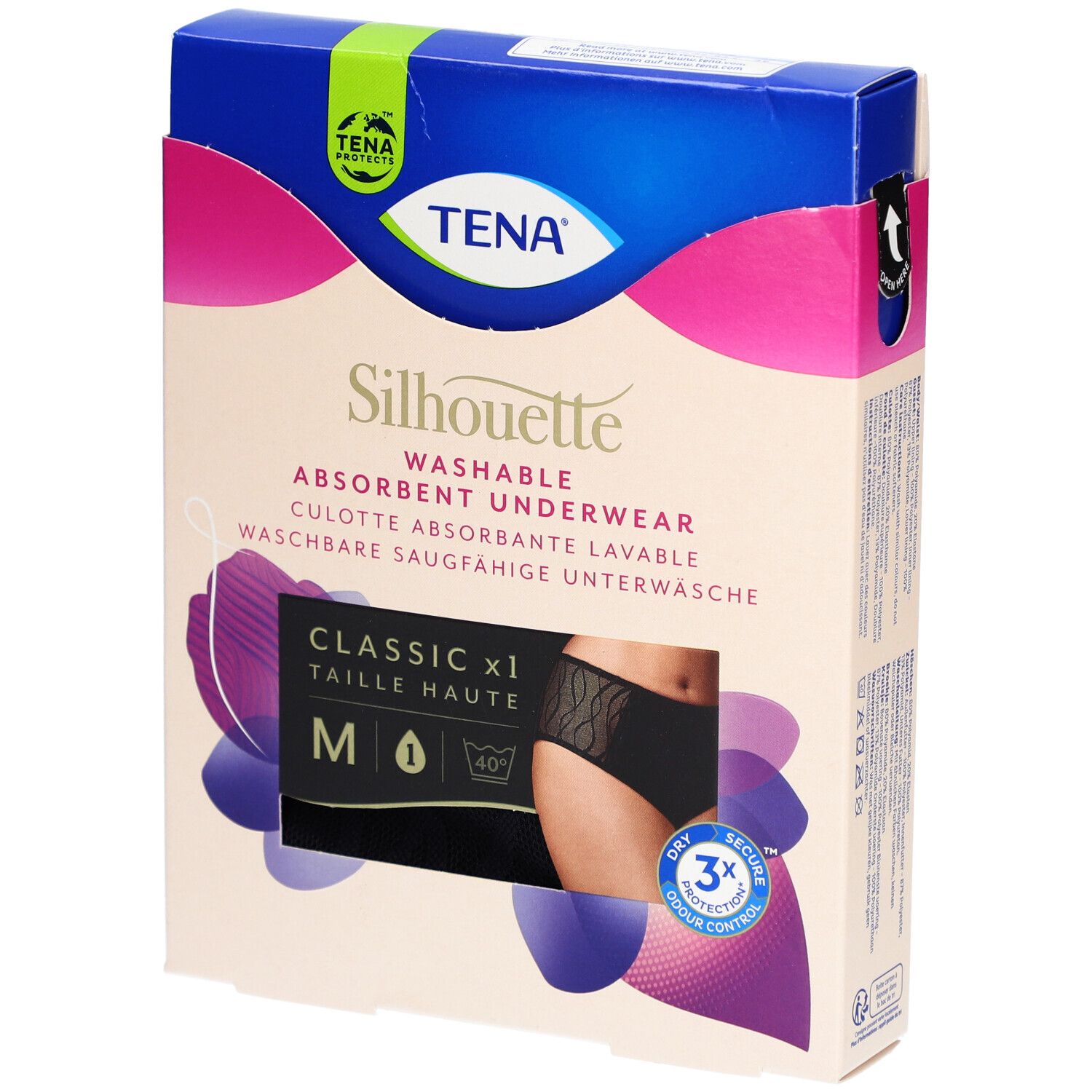 Tena Silhouette Culotte Lavable Taille Haute M - Noir