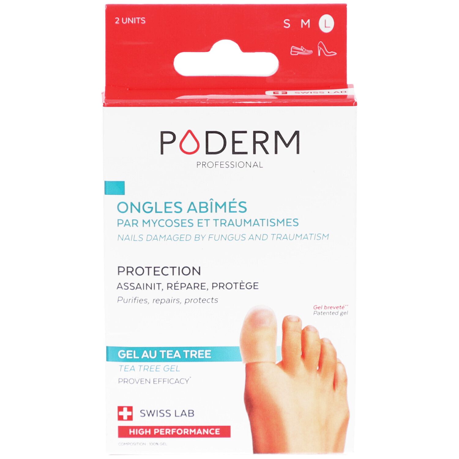 Poderm Professional Packung mit 2 Einheiten für geschädigte Nägel, mit Teebaumöl.