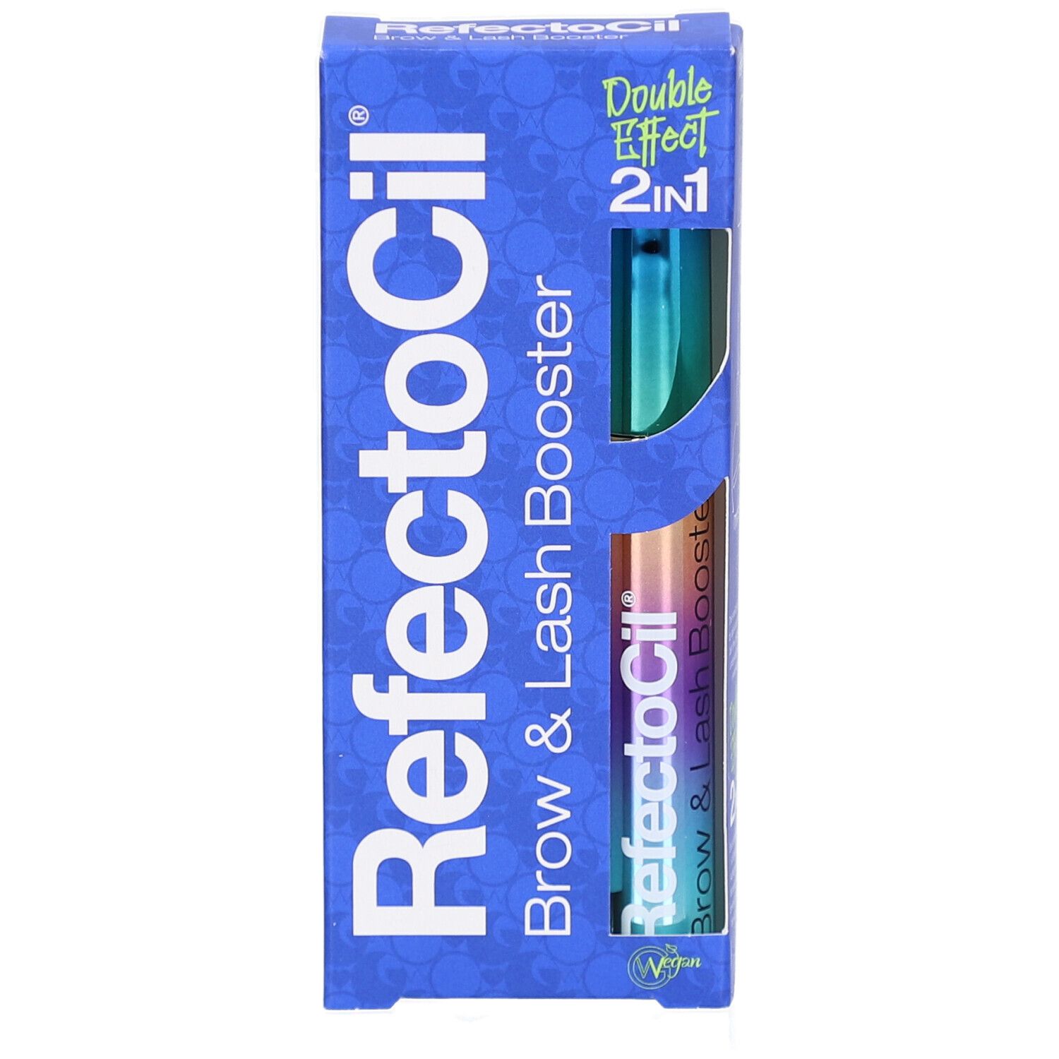 RefectoCil Brow & Lash Booster Doppelpackung, 2in1. Blaue Verpackung mit zwei Applikatoren.