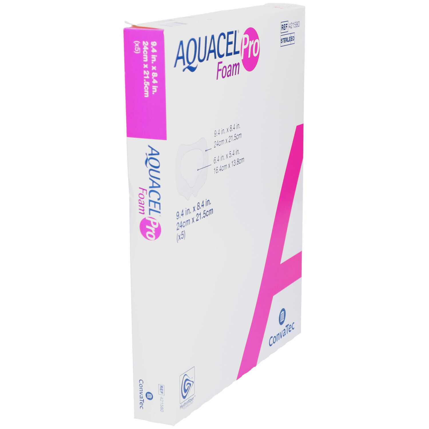 Emballage AQUACEL Pro Foam, blanc avec bande rose. Nom du produit et dimensions visibles.