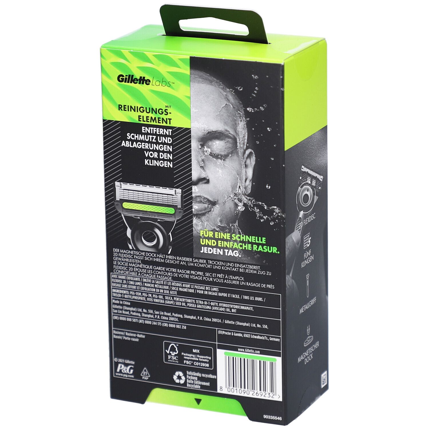 GilletteLabs, Rasierer mit Reinigungs-Element, 1 Griff 1 Klinge