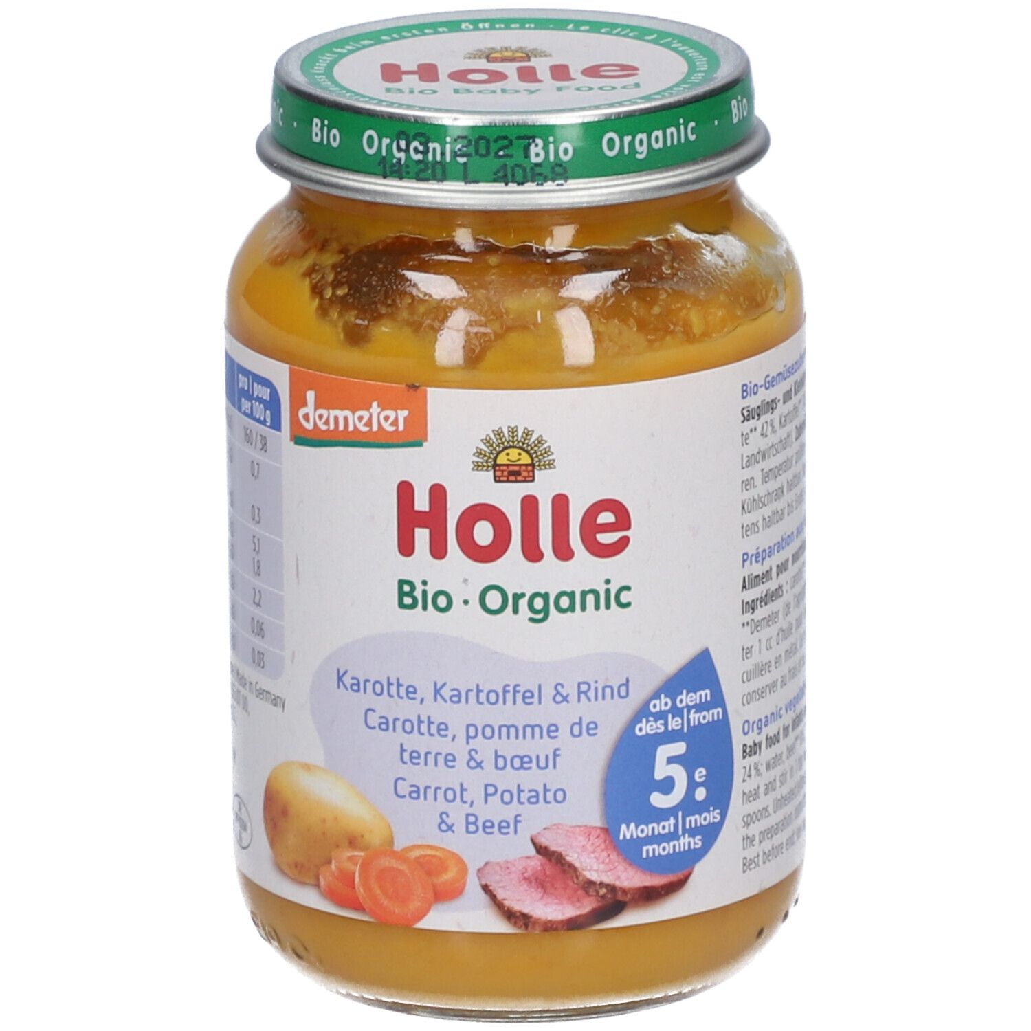 Holle Bio Karotte, Kartoffel & Rind