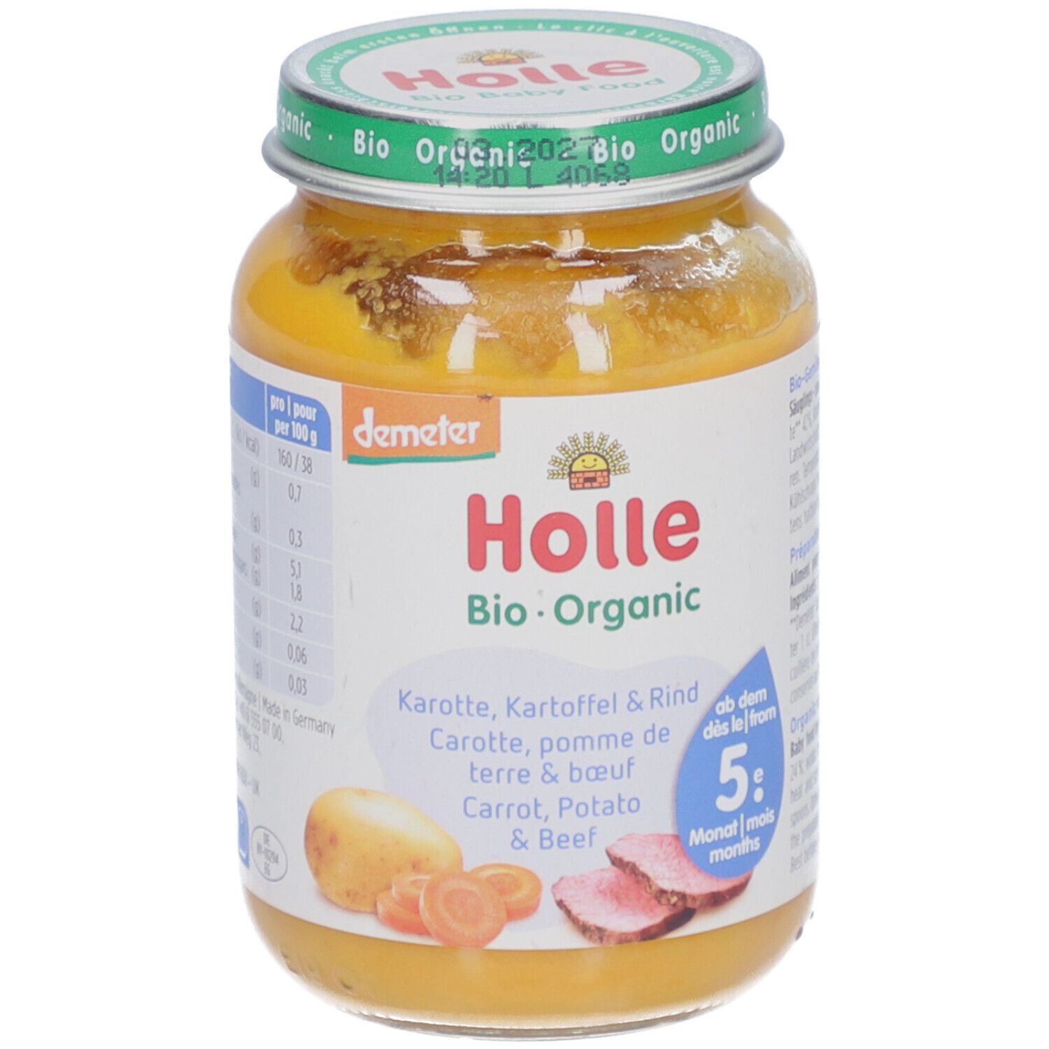 Holle Bio Karotte, Kartoffel & Rind