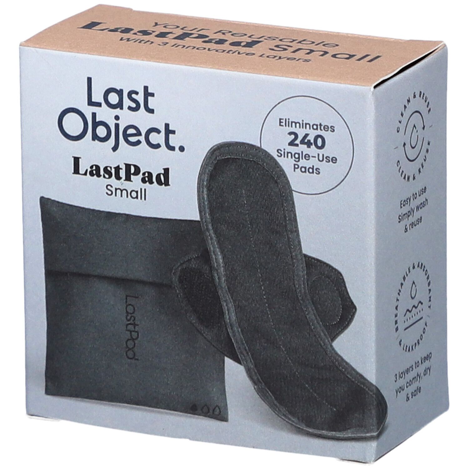 Lastpad serviette hygiénique réutilisable S noir