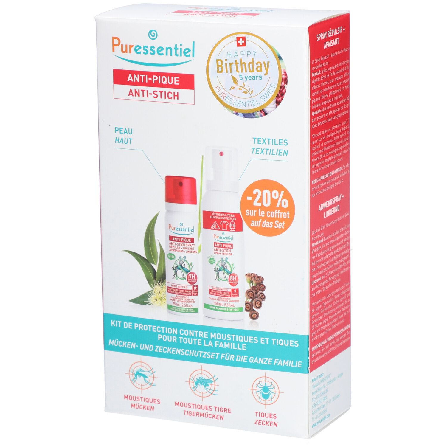 Puressentiel Anti-pique Kit de protection contre moustiques et tiques