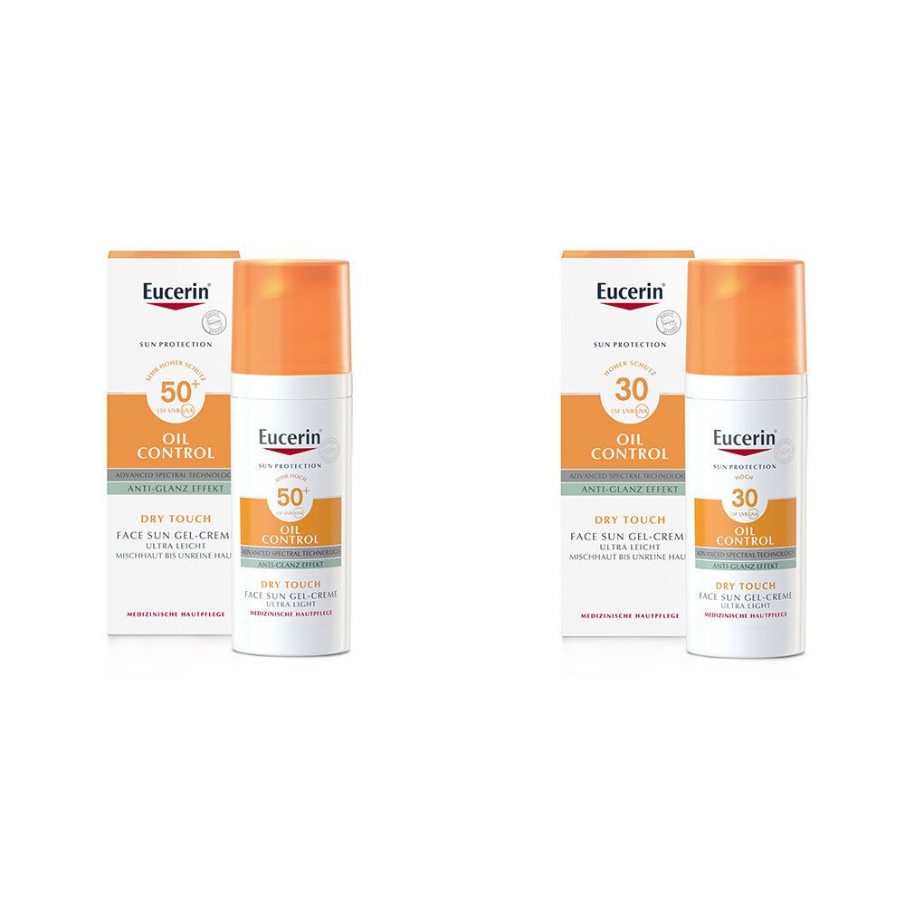 Eucerin® Oil Control Face Sun Gel Creme LSF 50+ + Eucerin®Oil Control Face Sun Gel Creme LSF 30