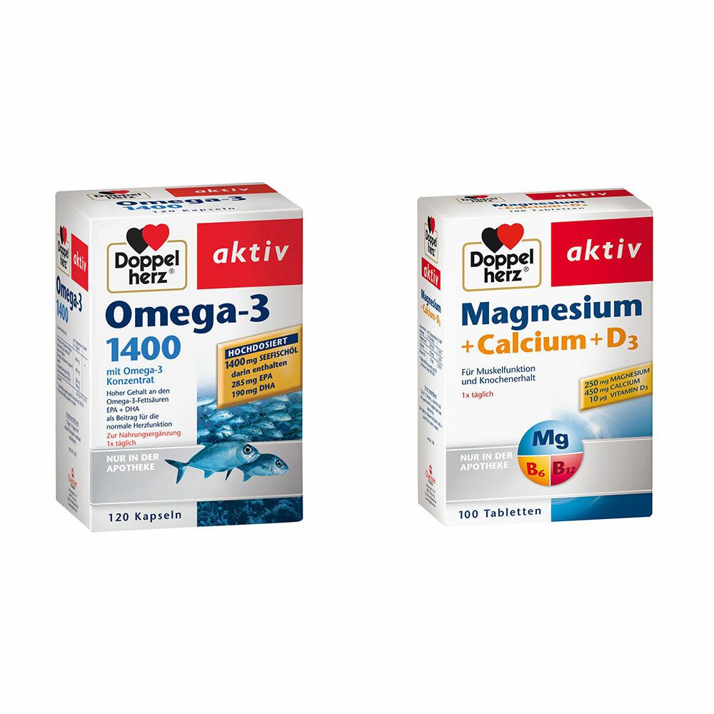 Doppelherz® Omega-3 1400 + Magnesium + Calcium + D3 Tabletten