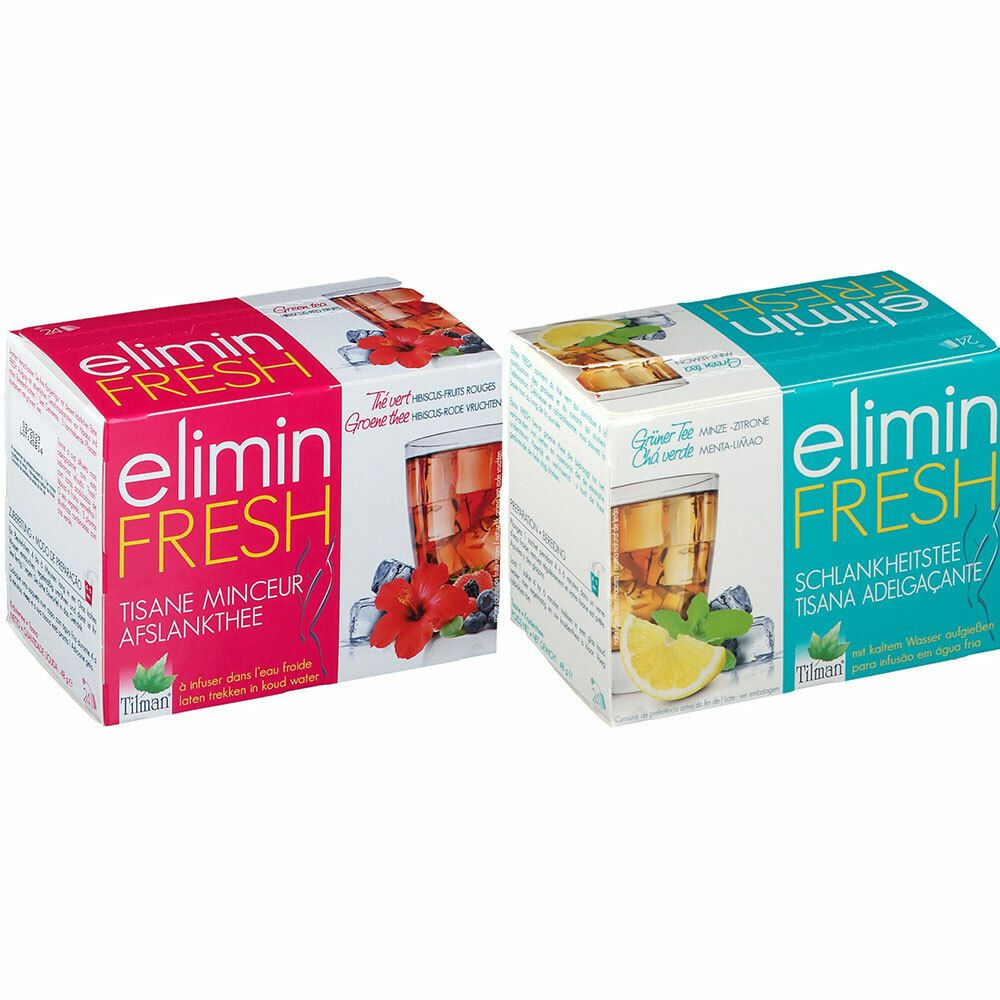 Tilman® elimin fresh Perte de poids thé vert + elimin fresh Perte de poids thé menthe citron